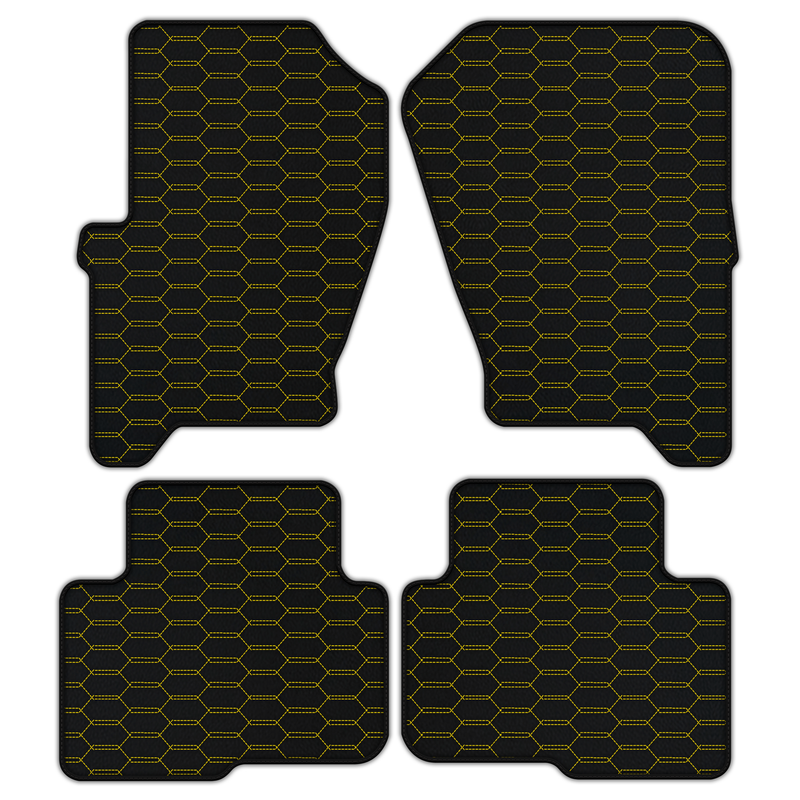 Anpassbare Lederfußmatten mit verflochtenem Sechseckmuster für Land Rover Discovery (2004–2009)