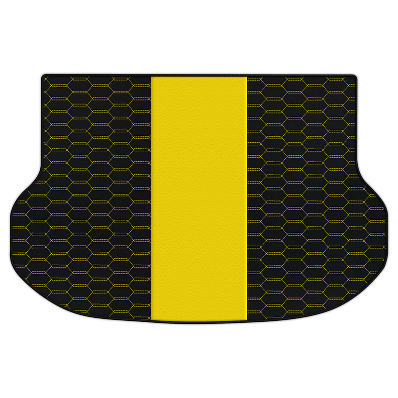 Customizable Leather Trunk Floor Mats with Interlaced Hex Pattern for Lexus NX (2014-2022)