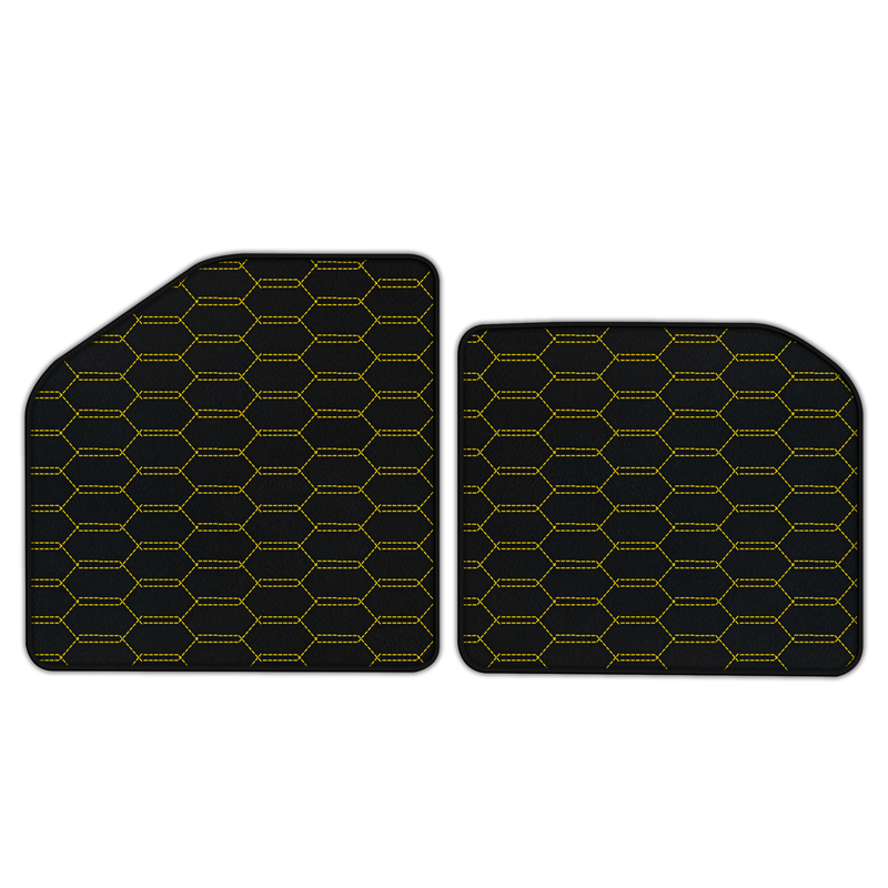 Customizable Leather Floor Mats with Interlaced Hex Pattern for Porsche Carrera GT (2004-2006)