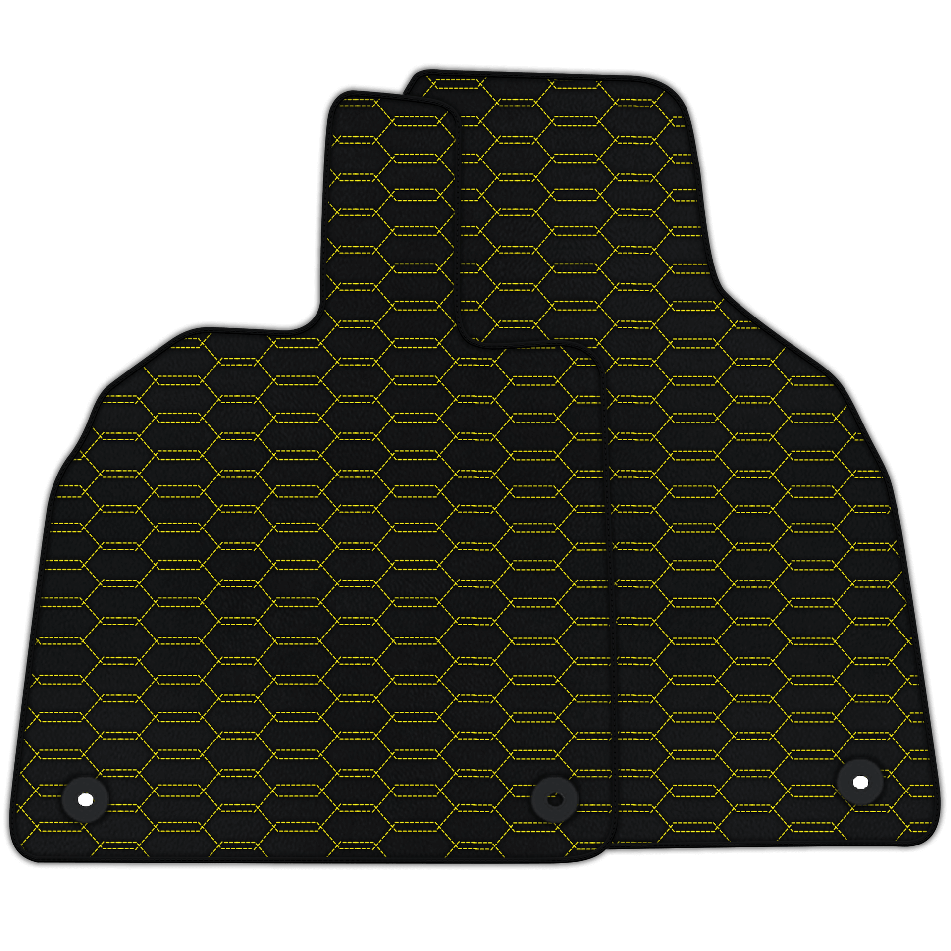 Customizable Leather Floor Mats with Interlaced Hex Pattern for Lamborghini Aventador (2012-2022)