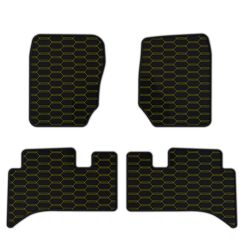 Customizable Leather Floor Mats with Interlaced Hex Pattern for Range Rover (1994-2002)