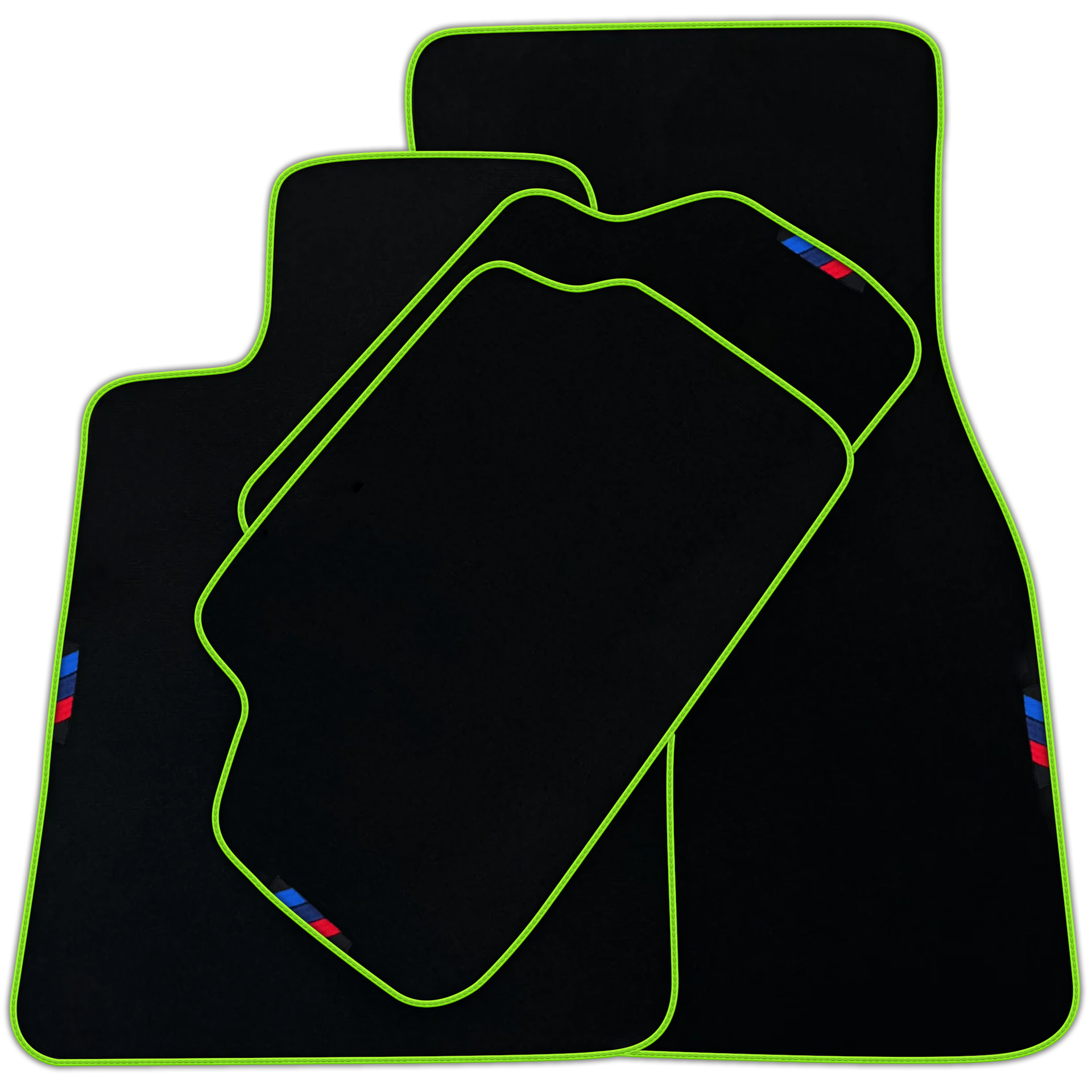 Black Floor Mats For BMW 1 Series E81 | Blue Trim | Various Trim Colors