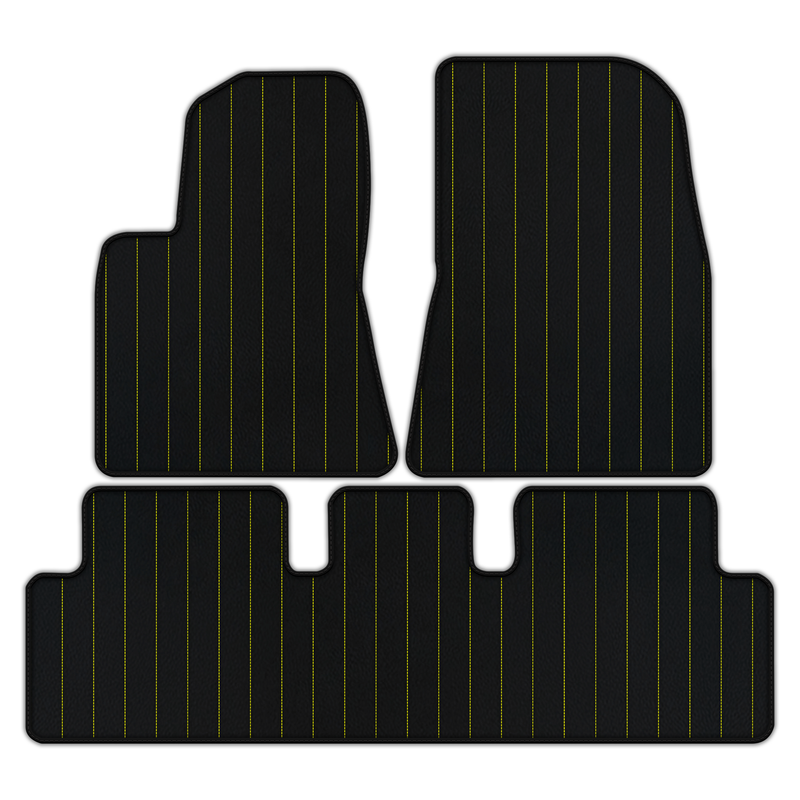 Customizable Leather Floor Mats with Line Pattern for Tesla Model 3 (2017-2023)