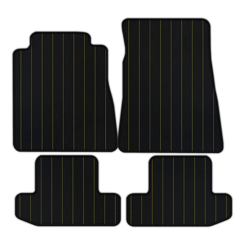 Customizable Leather Floor Mats with Line Pattern for Ford Mustang GT500 Shelby (2015-2021)