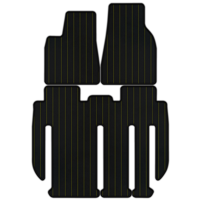 Customizable Leather Floor Mats with Line Pattern for Tesla Model X - 7 Seats (2017-2025)