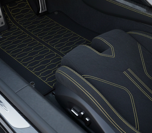 Personalisierbare Leder-Fußmatten mit Raptor-Hex-Muster für Lamborghini Centenario (2016-2017) - AutoWin