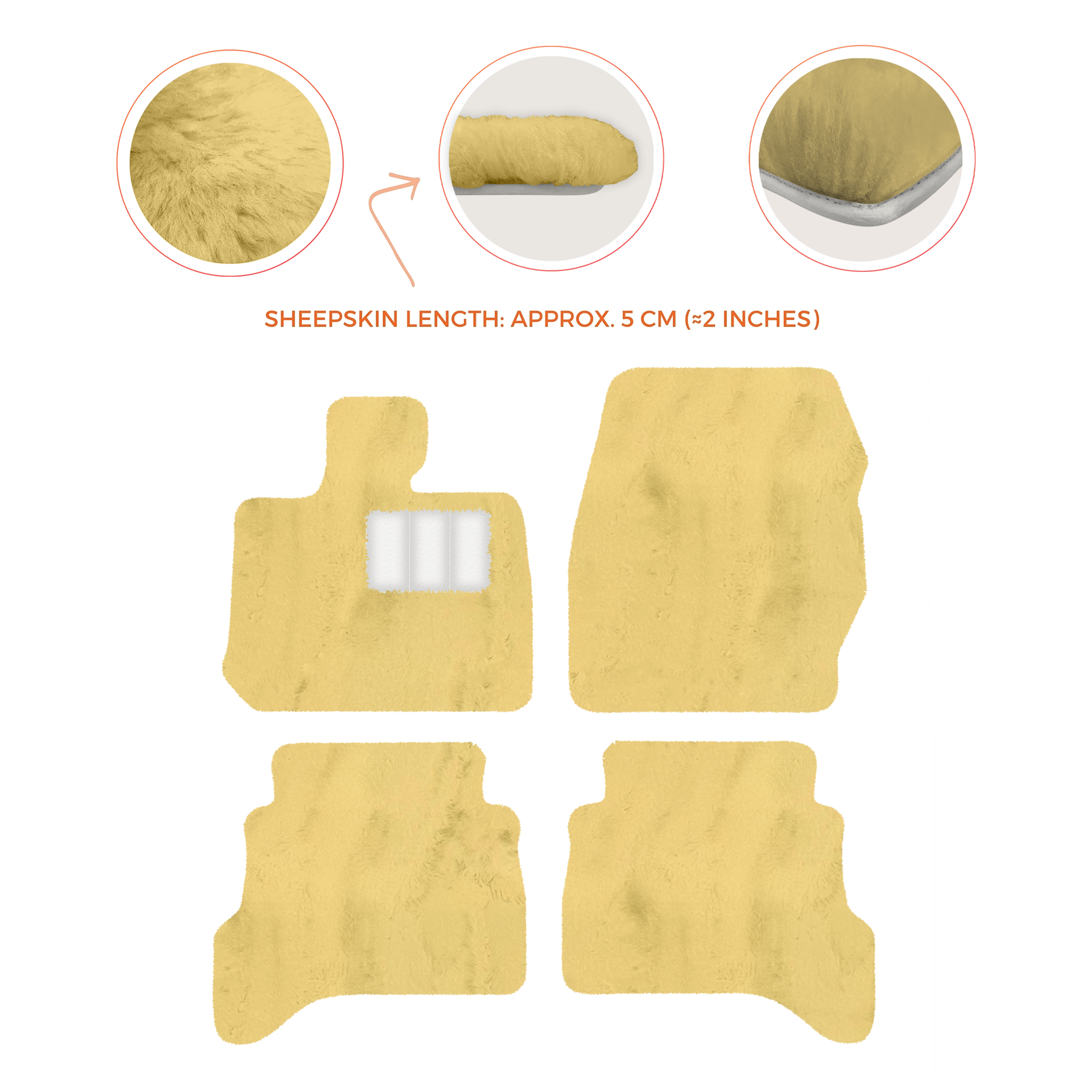 Premium Sheepskin Floor Mats for Land Rover Defender 90 (2007-2020)