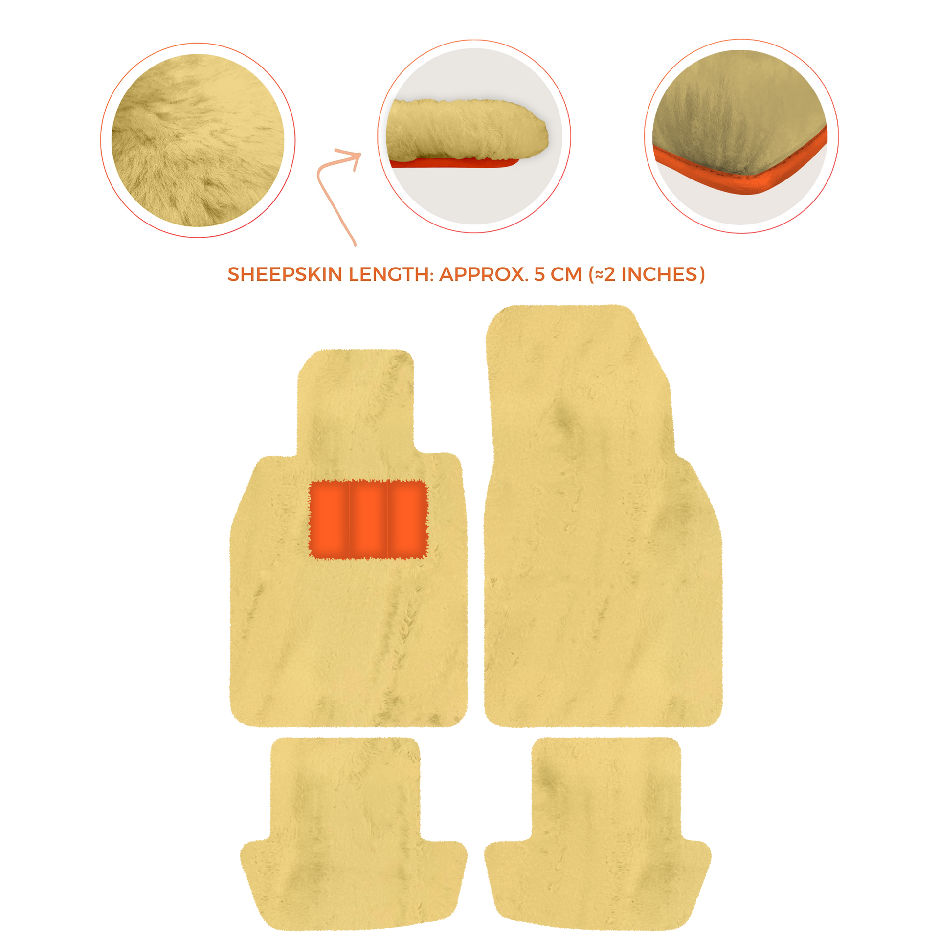 Premium Sheepskin Floor Mats for Porsche 911 991 (2012-2019)