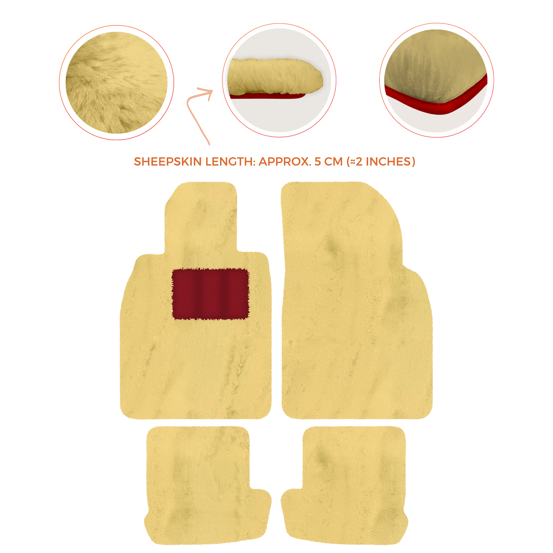 Premium Quality Sheepskin Floor Mats for Porsche 924 (1976-1988)