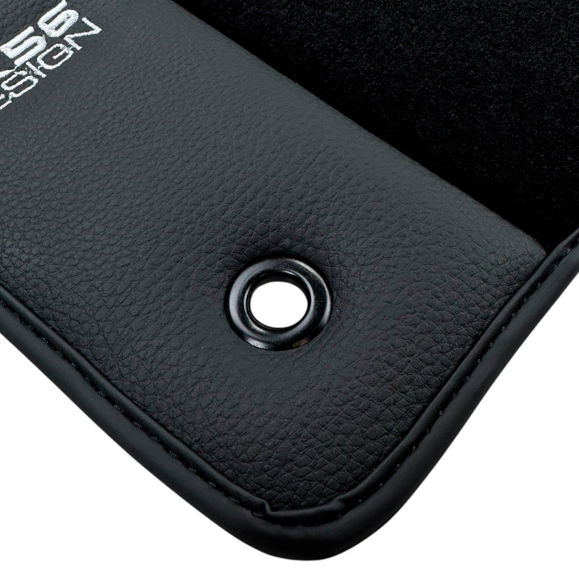 ER56 Design Black Floor Mats for Chevrolet Lanos with Leather