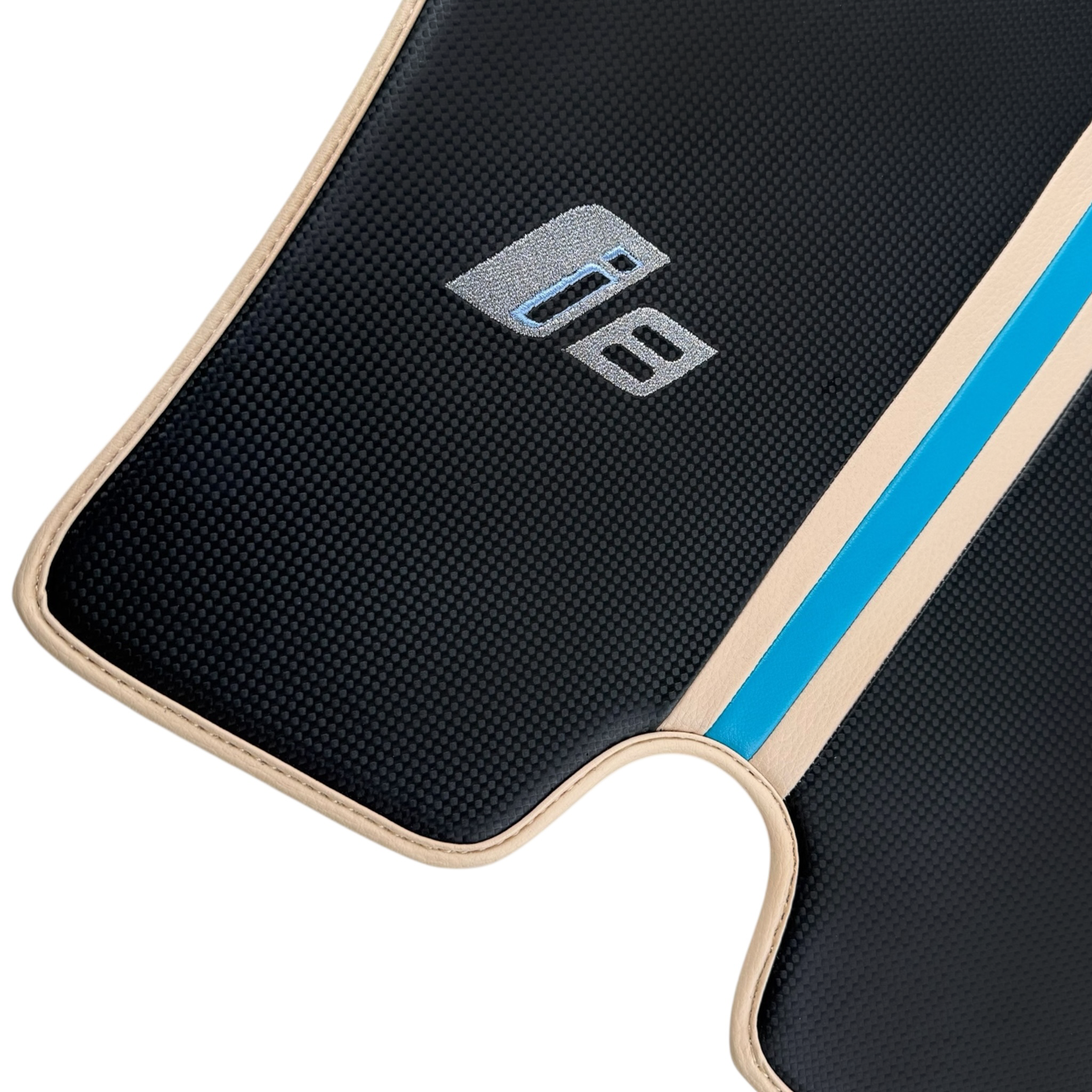 White Leather Floor Mats for BMW i8 Series L12 L15 - AutoWin.EU