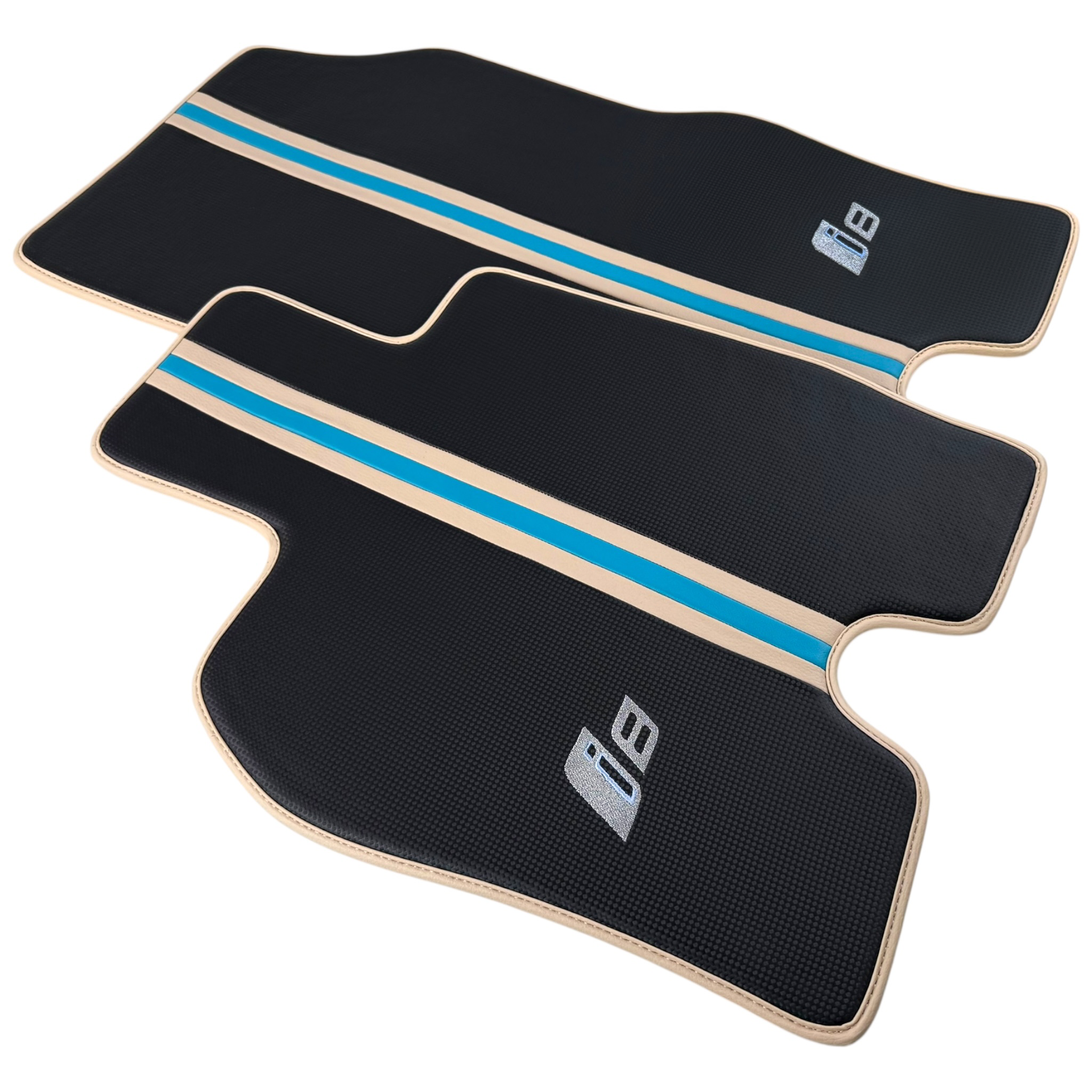 White Leather Floor Mats for BMW i8 Series L12 L15 - AutoWin.EU