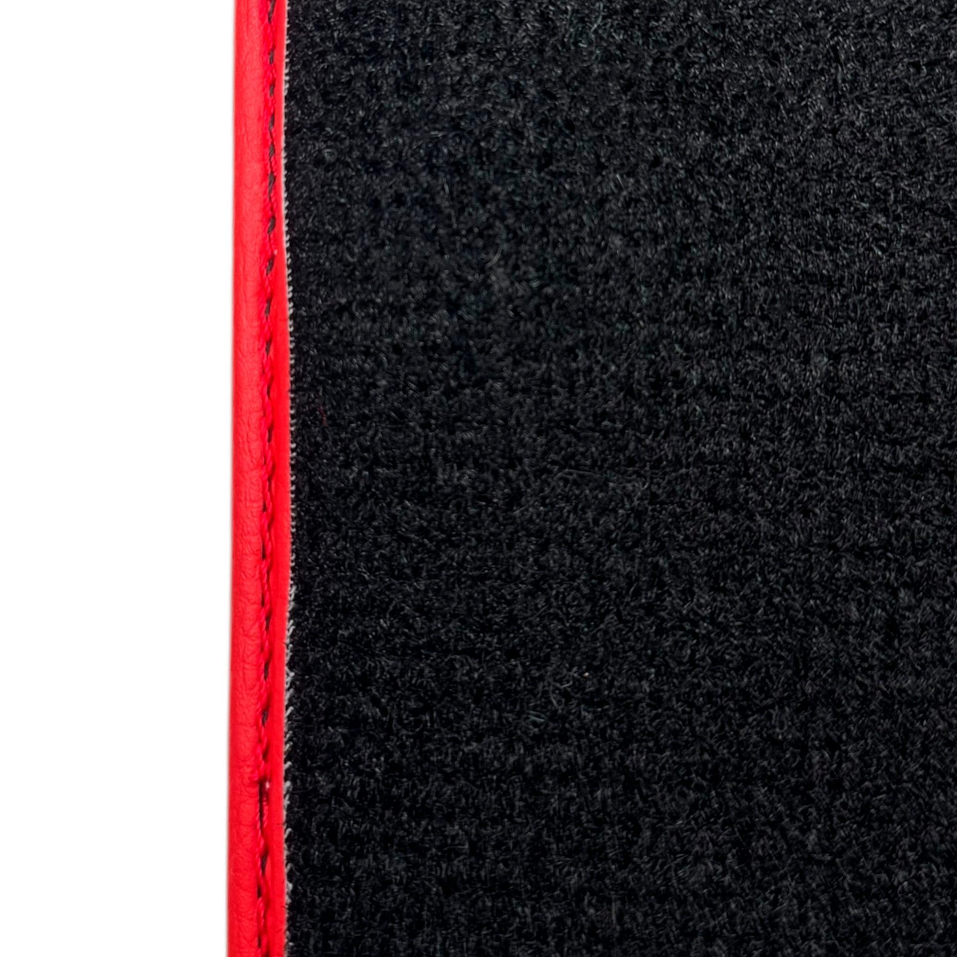 Black Floor Mats for Lamborghini Huracan STO with Carbon Fiber Leather | Red Trim