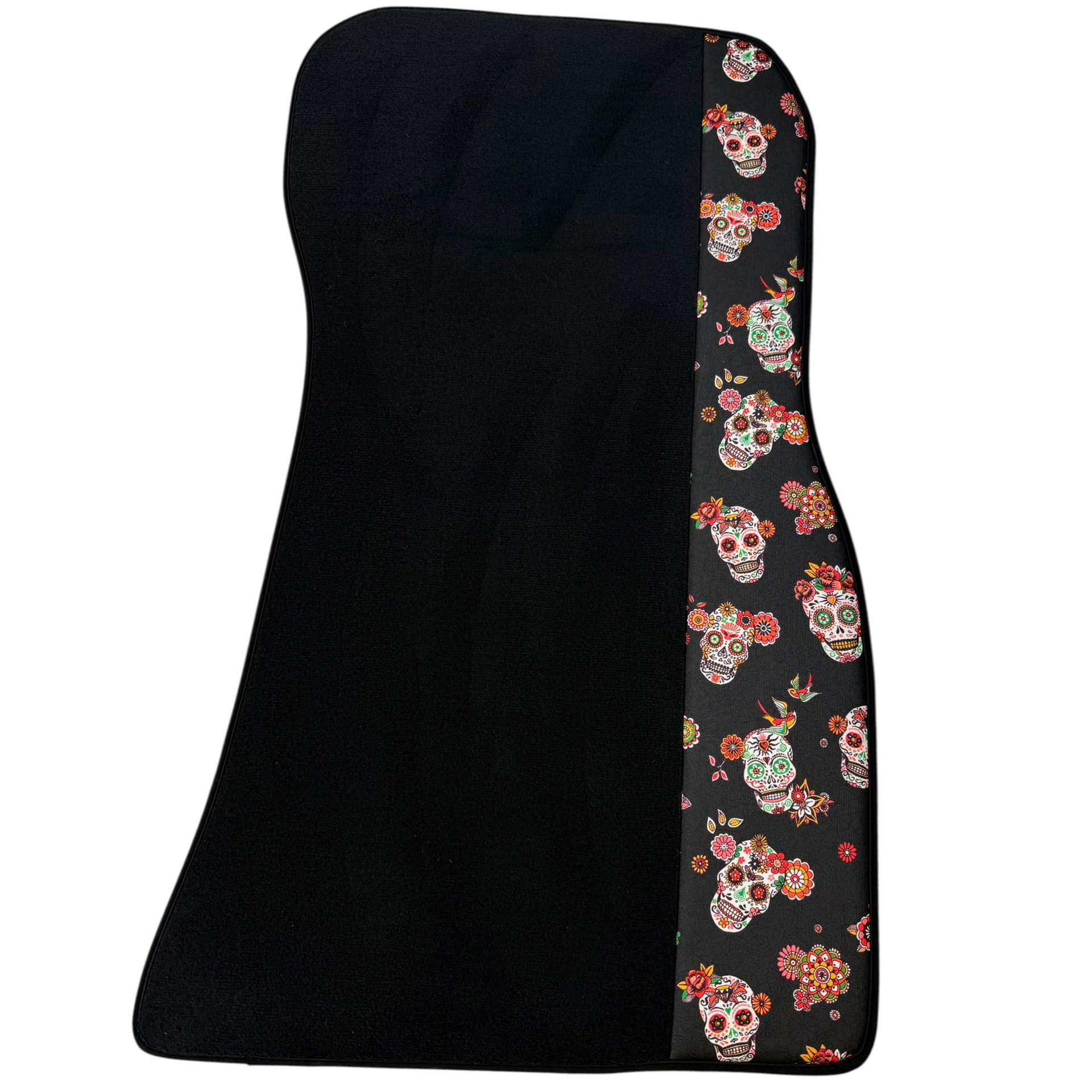 Black Floor Mats for BMW 3 Series G20 4-door Sedan (2019-2024) with Black Floral Skull Design