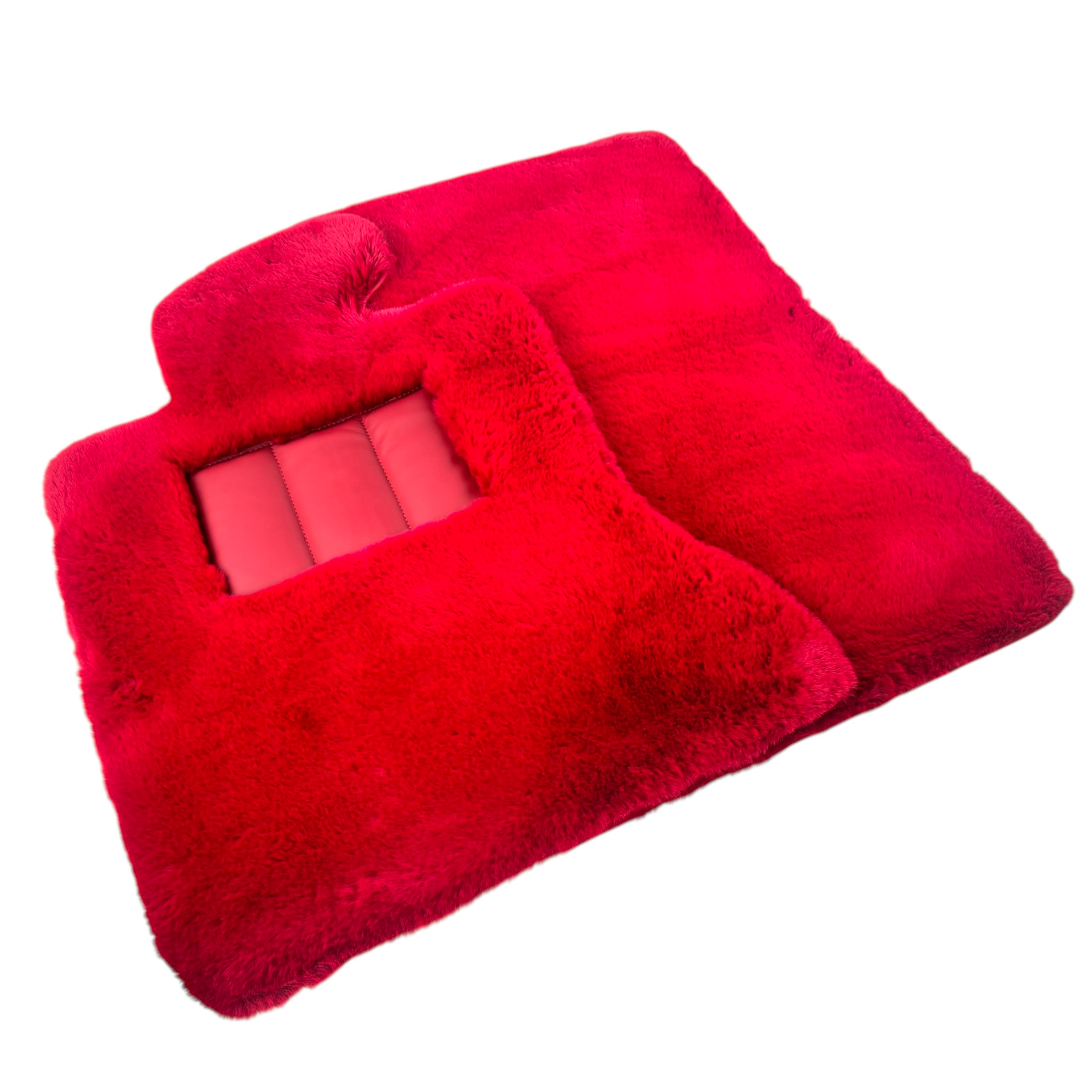 Red Sheepskin Floor Mats For Rolls Royce Ghost Series II (2021-2024) ER56 Design Brand