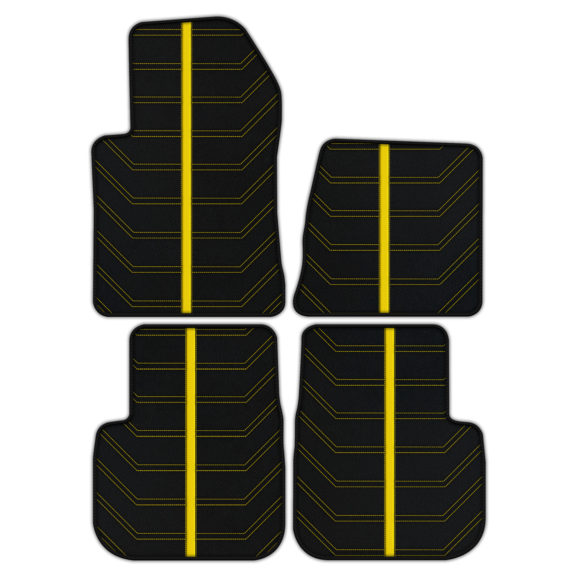 Anpassbare Lederfußmatten mit doppeltem Rautenmuster für Ferrari 612 Scaglietti (2005-2011) - AutoWin