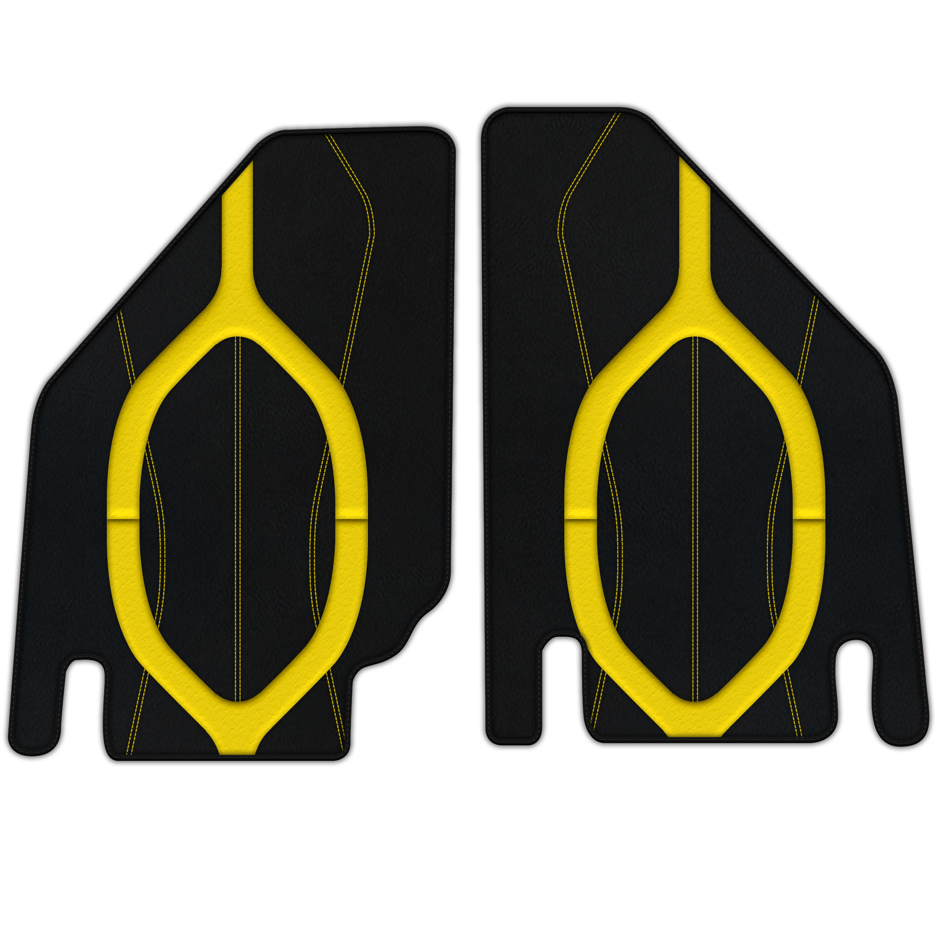 Customizable Leather Floor Mats with Symmetrical Hex Pattern for Lamborghini Countach (1974–1990) - AutoWin