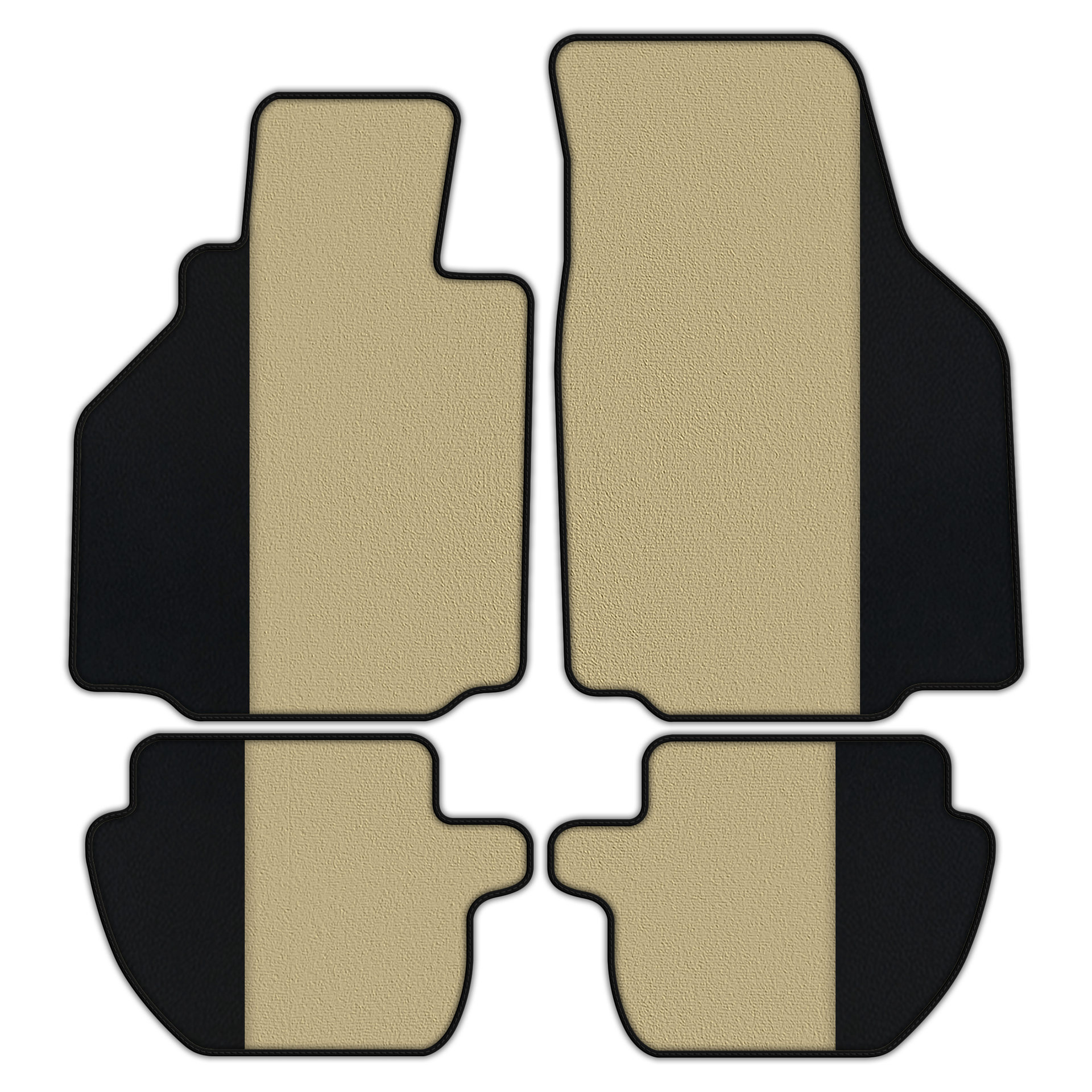 Custom Black Floor Mats for Porsche 911 - 996 (1998-2004) With Leather - AutoWin