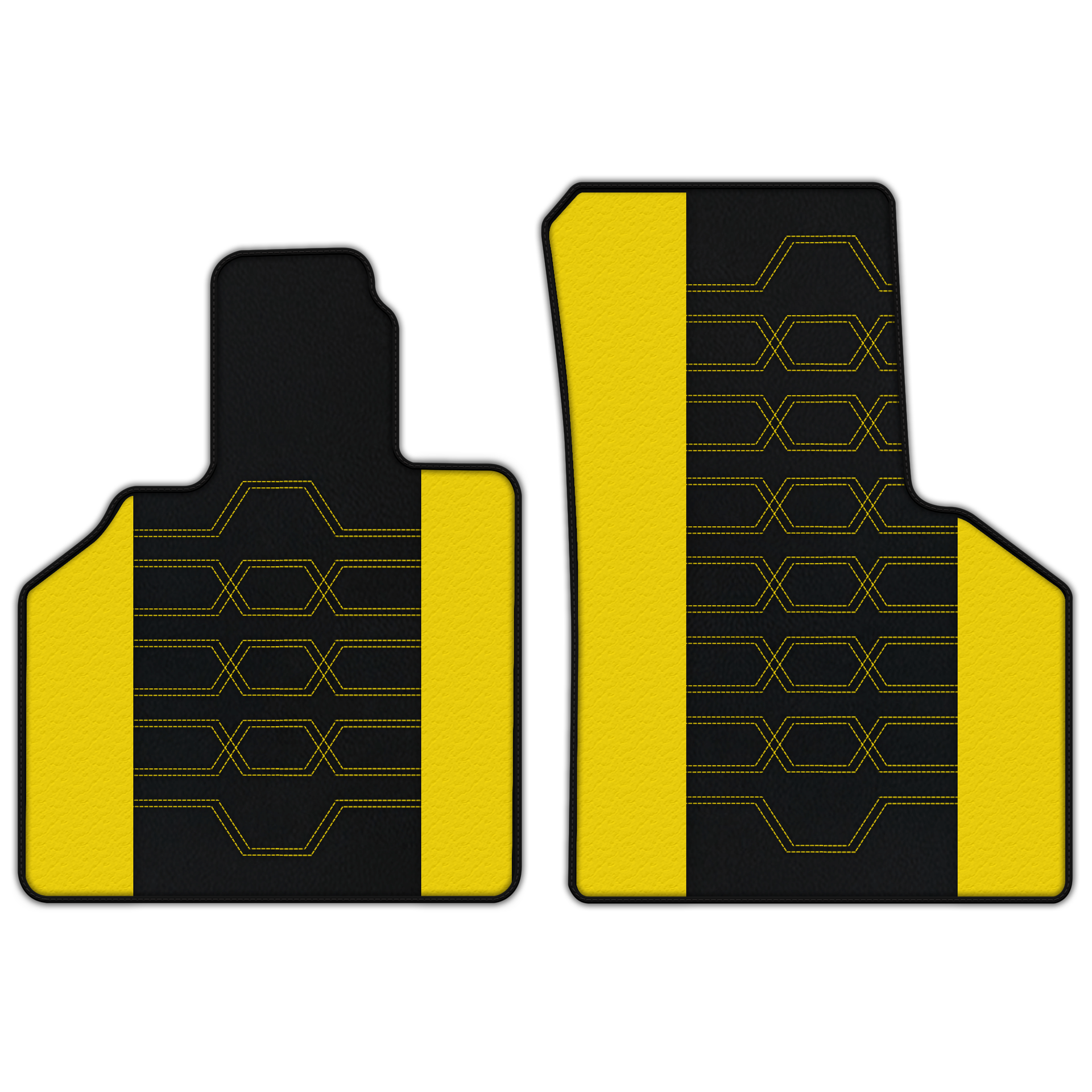 Customizable Leather Floor Mats with Lines Pattern for Lamborghini Gallardo (2004-2014) - AutoWin