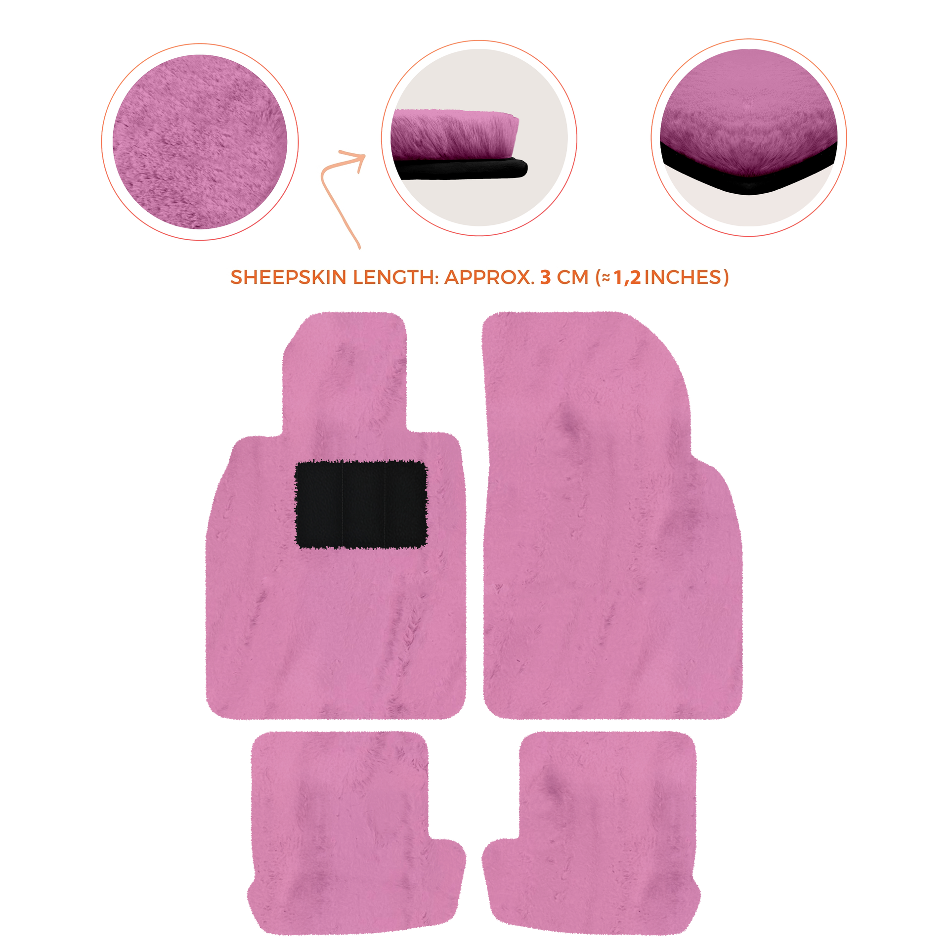 Premium Quality Sheepskin Floor Mats for Porsche 924 (1976-1988)