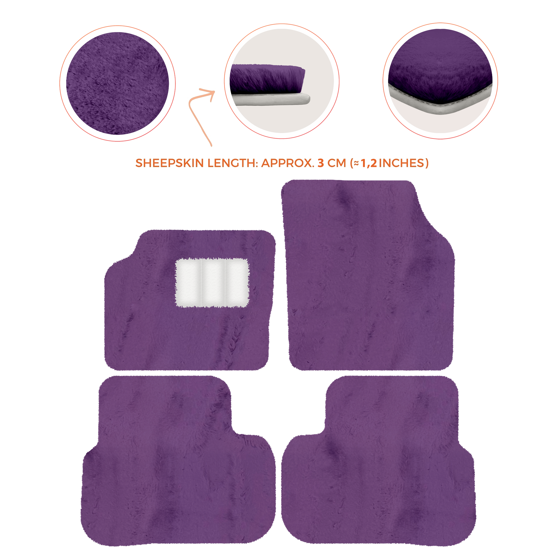 Luxury Sheepskin Floor Mats for Aston Martin V8 Coupe (1996-2000)