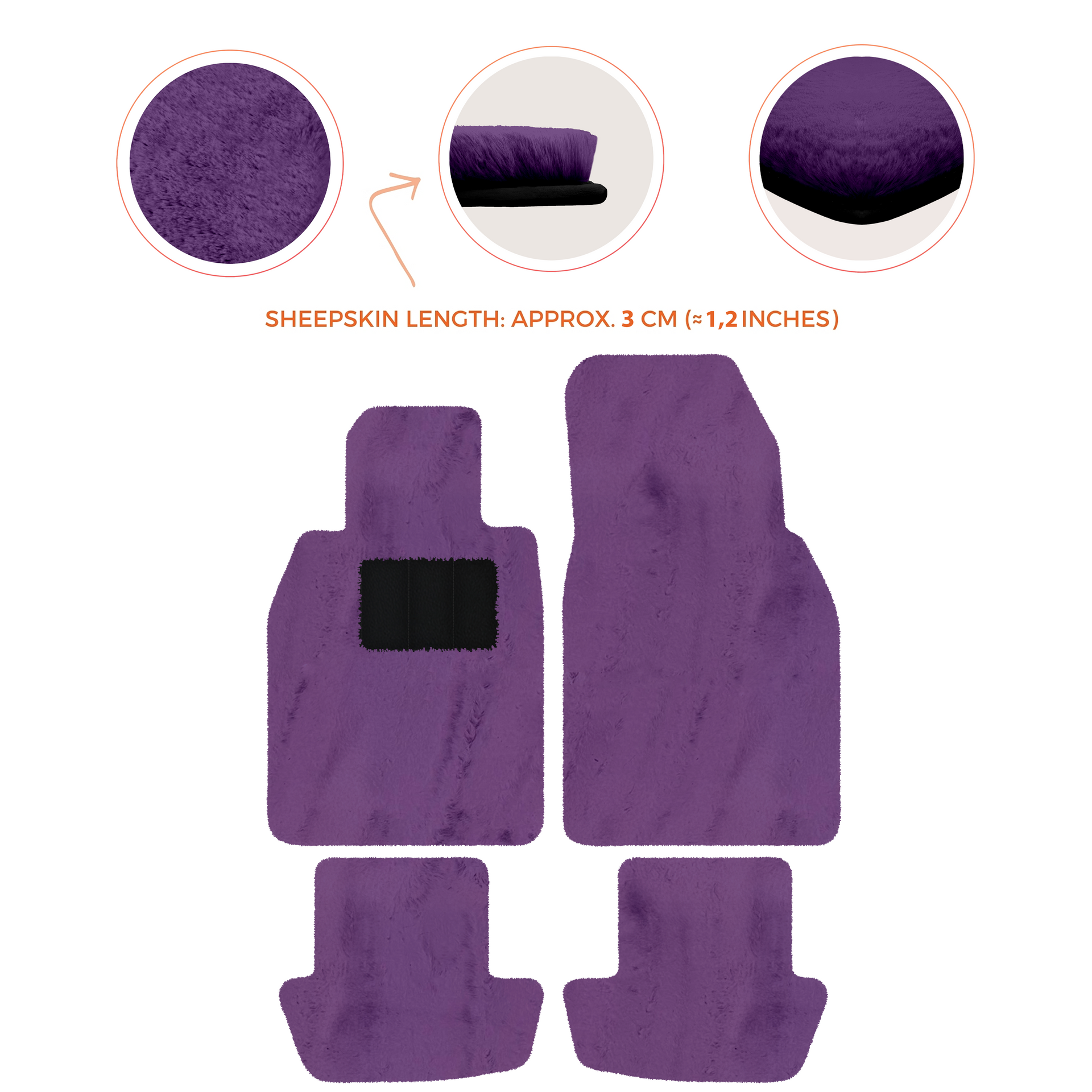 Premium Sheepskin Floor Mats for Porsche 911 991 (2012-2019)