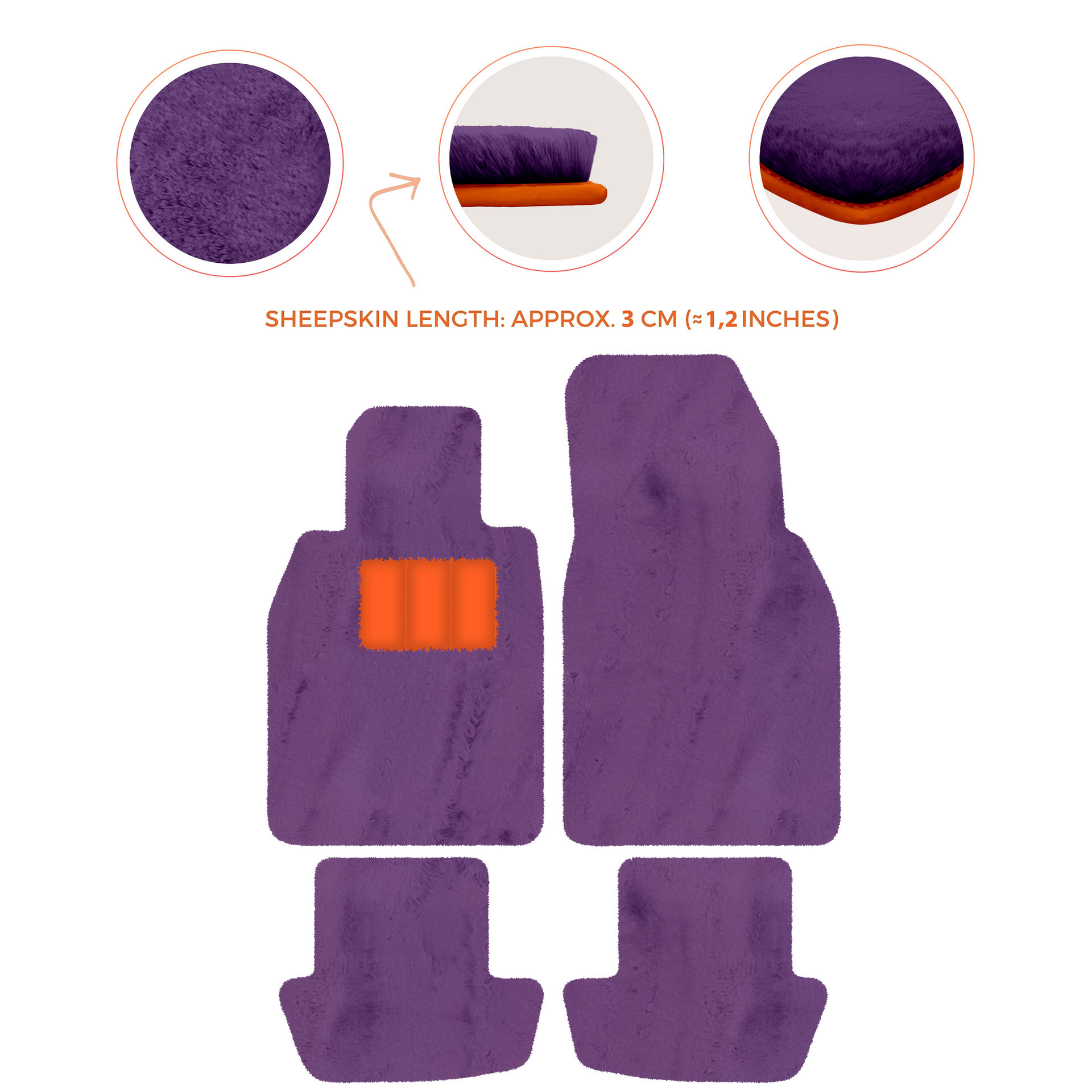 Premium Sheepskin Floor Mats for Porsche 911 991 (2012-2019)