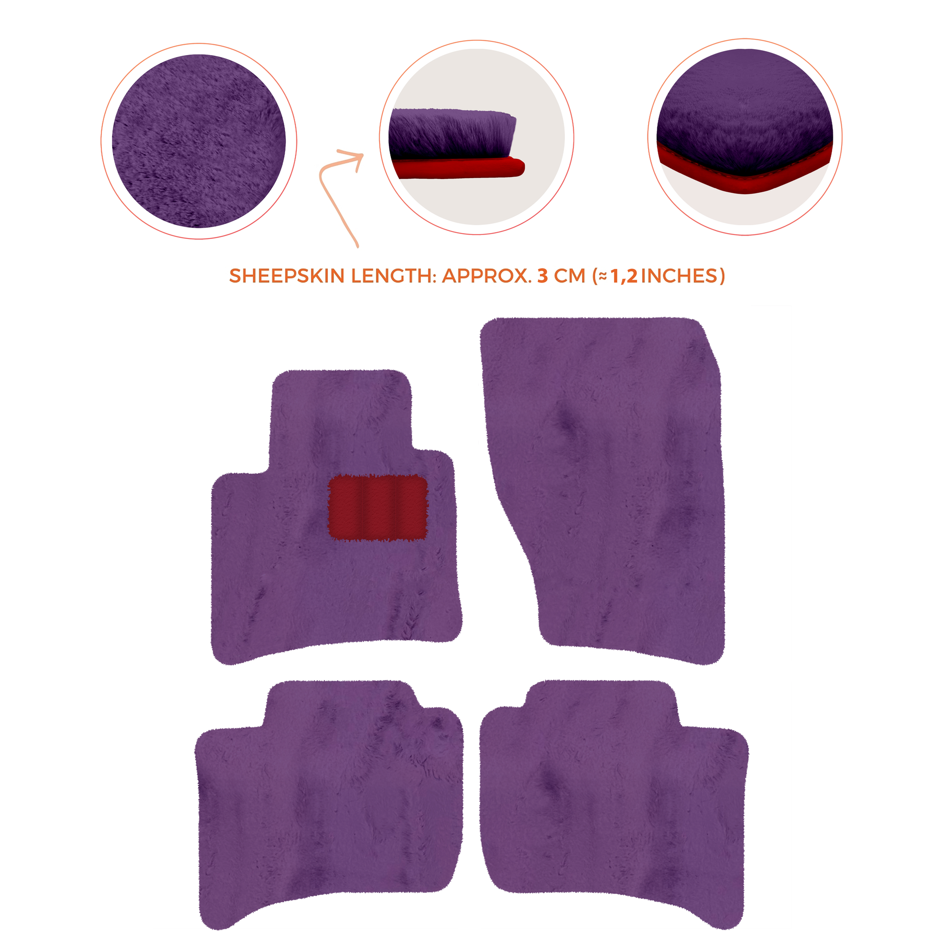 Premium Sheepskin Floor Mats for Porsche Cayenne (2010-2018)