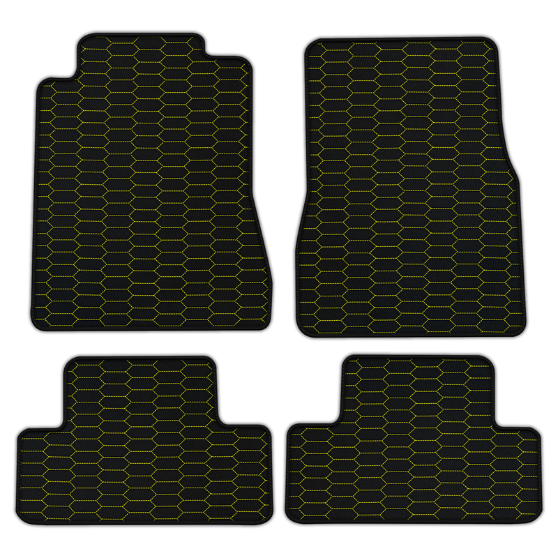 Customizable Leather Floor Mats with Raptor Hex Pattern for Ford Mustang V FL (2011-2014)