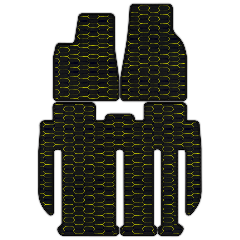 Customizable Leather Floor Mats with Raptor Hex Pattern for Tesla Model X - 7 Seats (2017-2025)