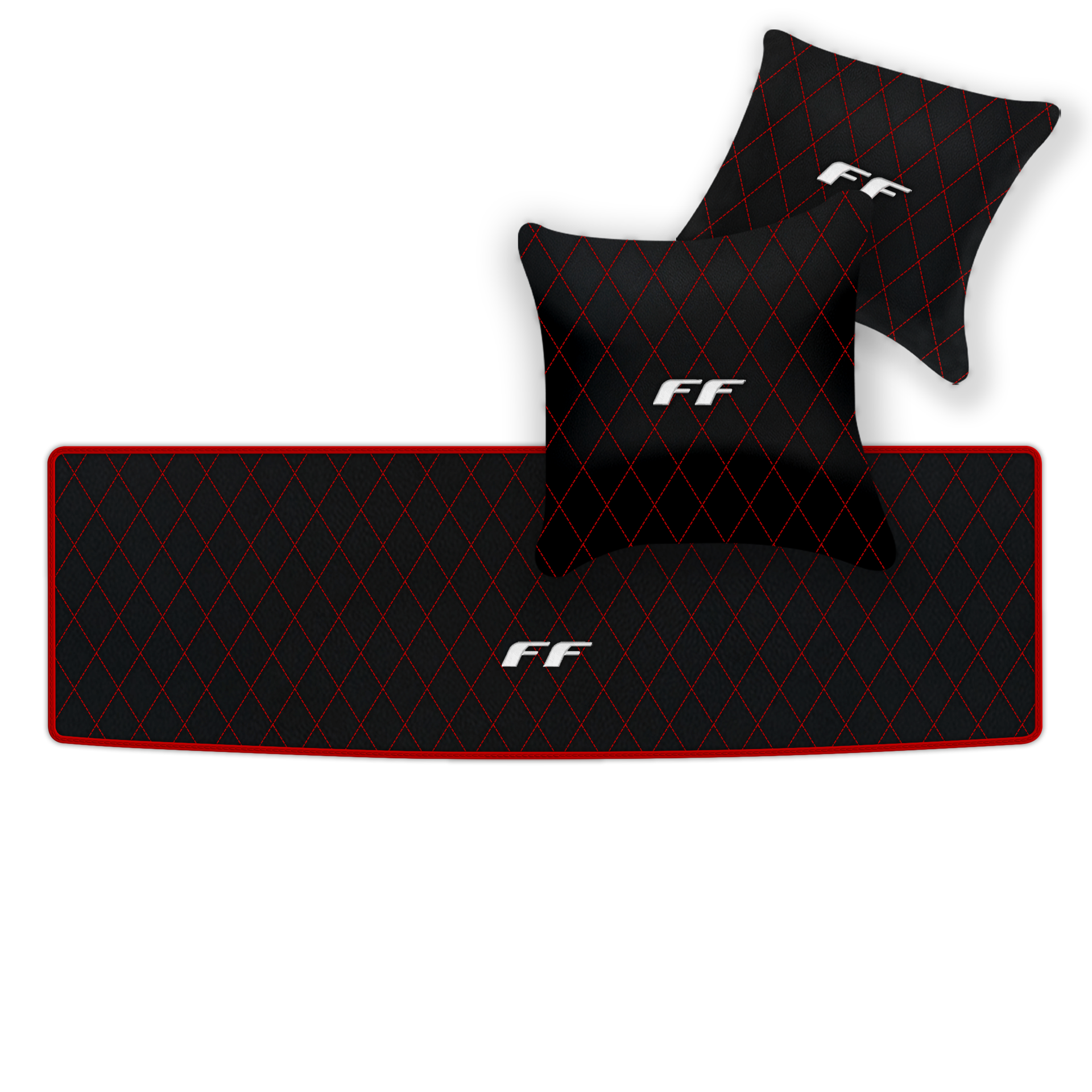 Luxury Black Leather Floor Mats for Ferrari Roma (2021-2024)