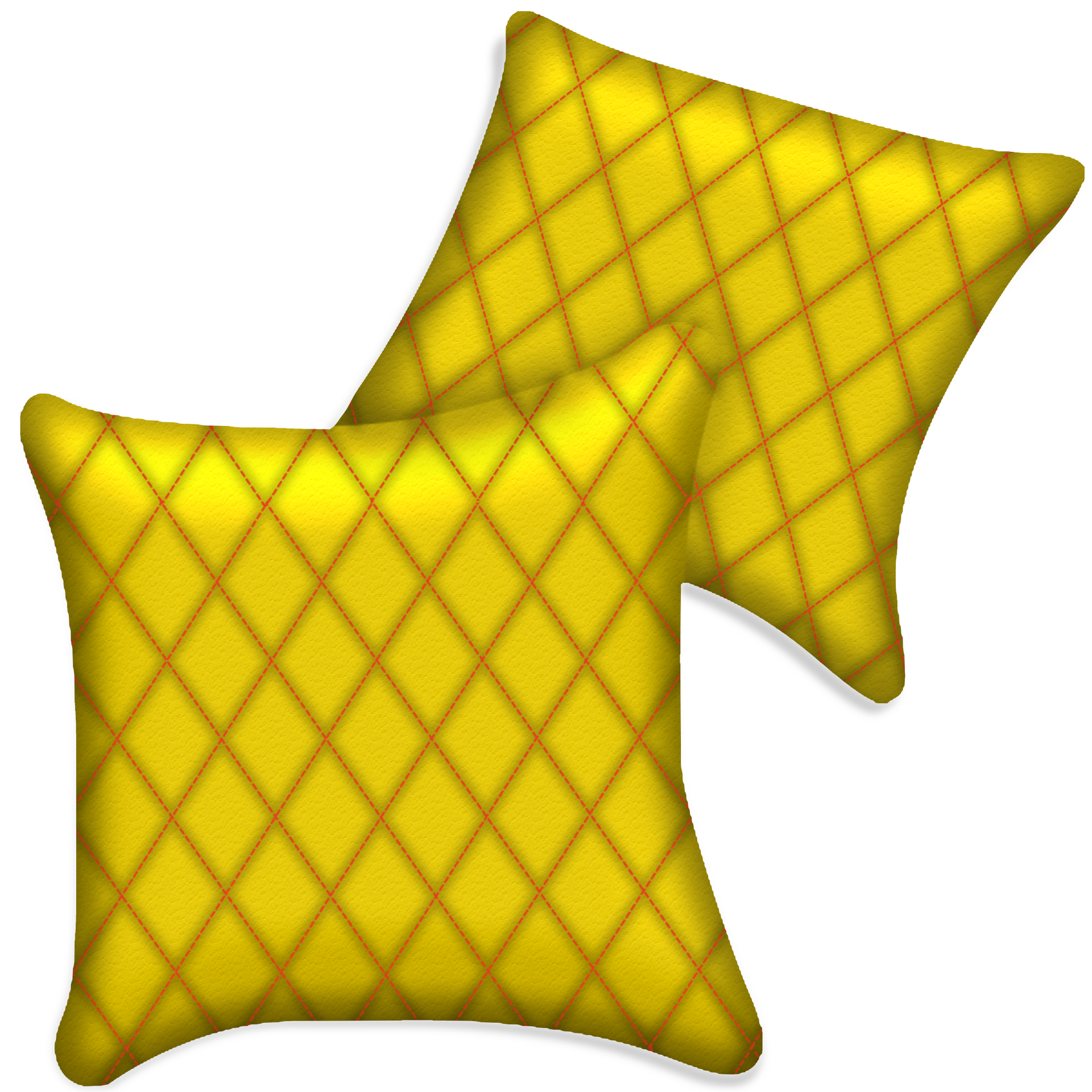 Customizable Yellow Leather Pillows Set of 2 for All Vehicles | Single Diamond Pattern