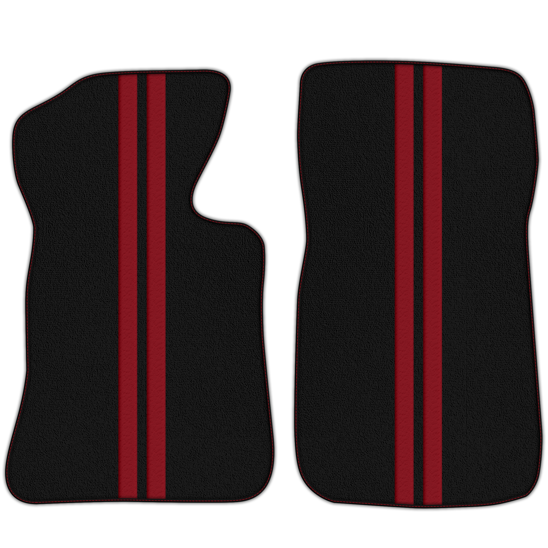 Black Floor Mats with Leather Line for Chevrolet Corvette C2 (1963-1967) - Various Colors