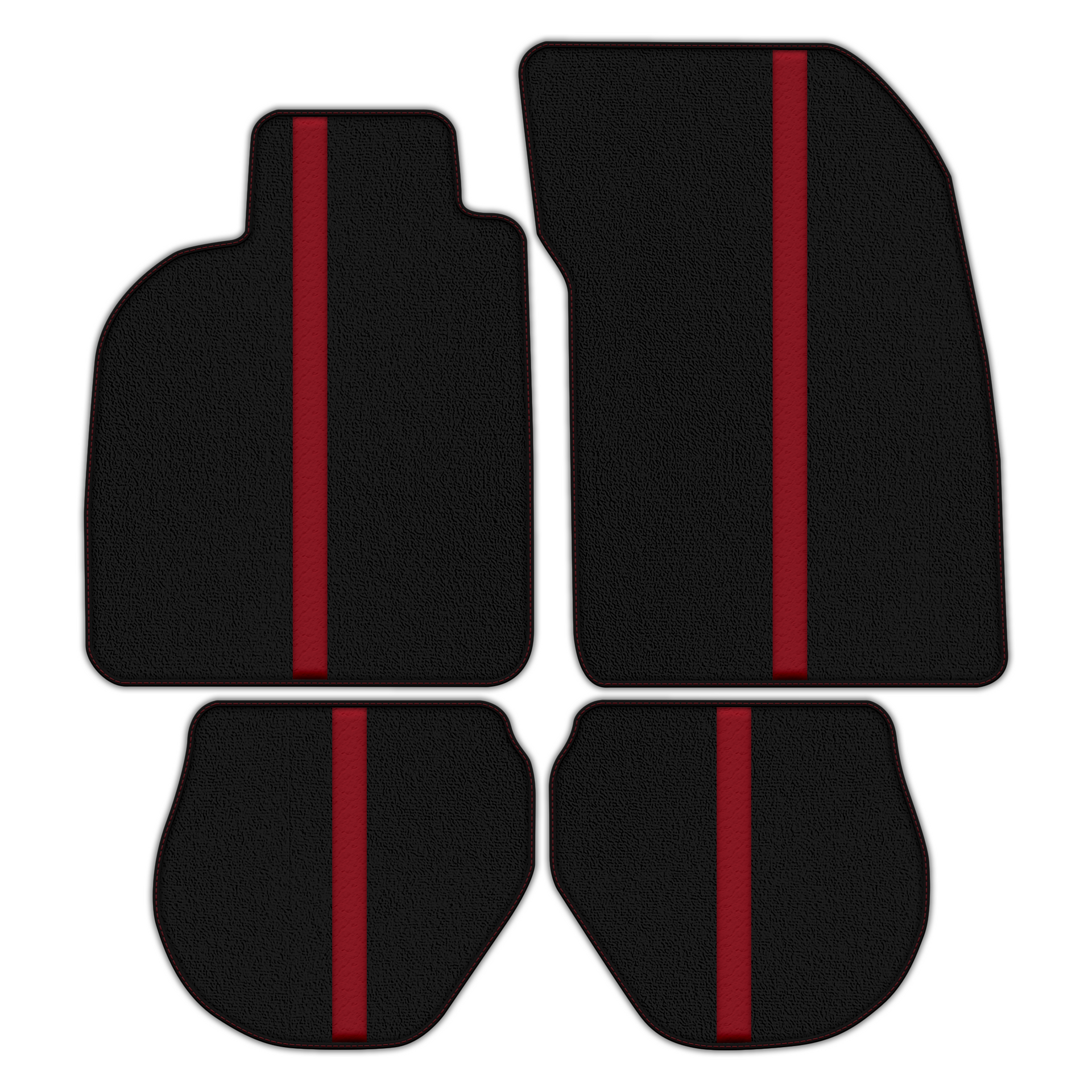 Black Floor Mats with Leather Line for Porsche 911 - 993 (1994-1998) - Various Colors