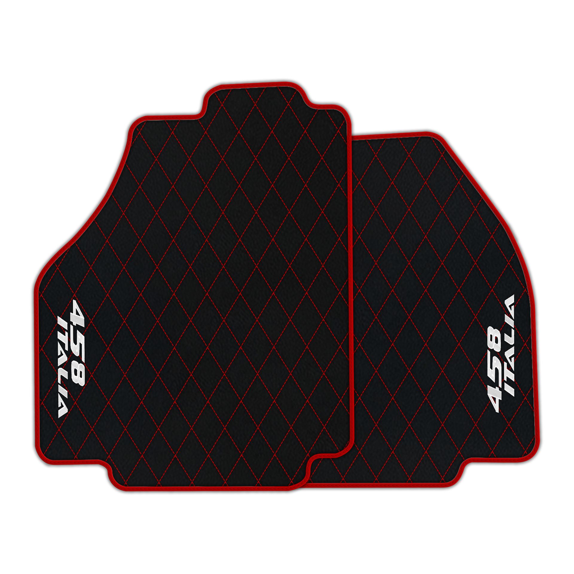 Premium Black Leather Floor Mats for Ferrari 458 Spider (2012-2015)
