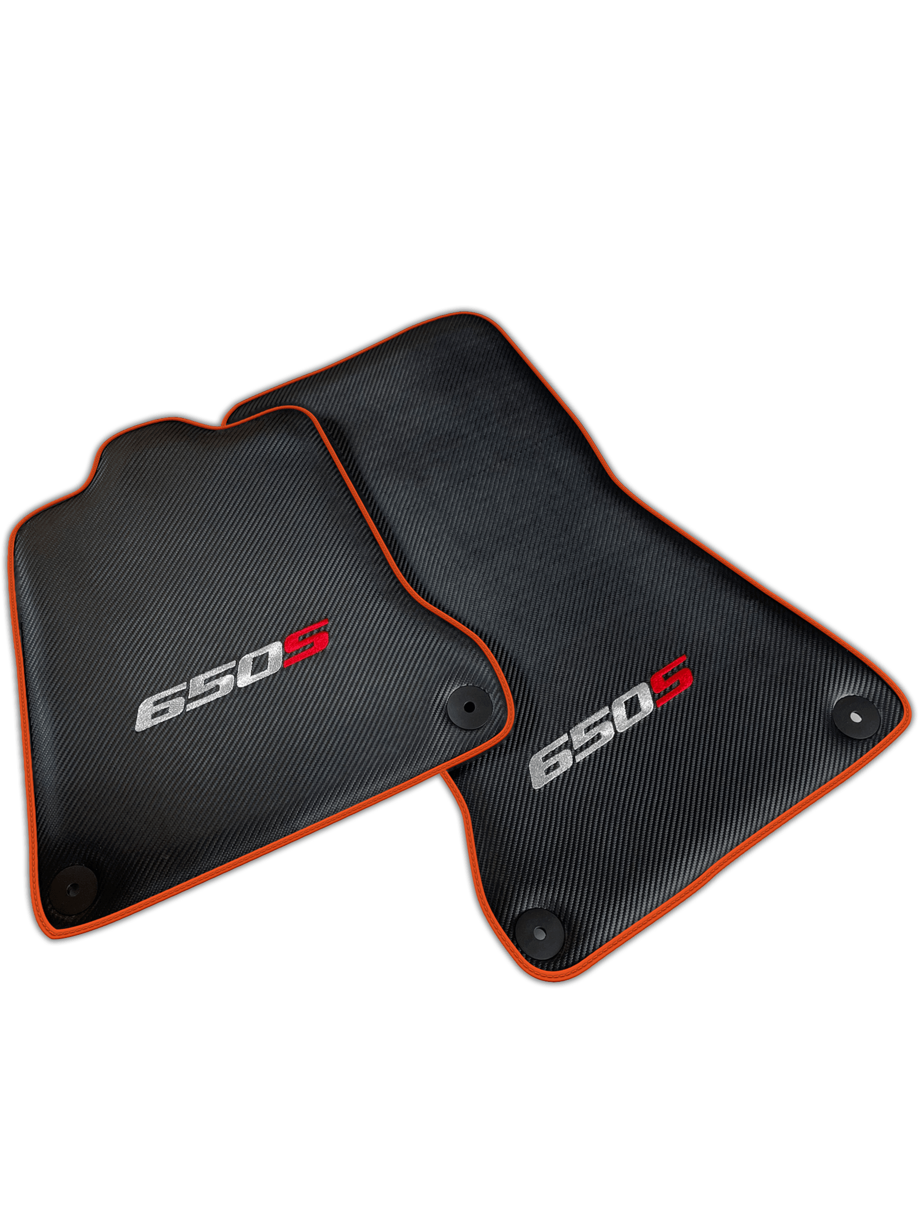 Carbon Fiber Black Floor Mats for McLaren 650S | Various Trim Colors