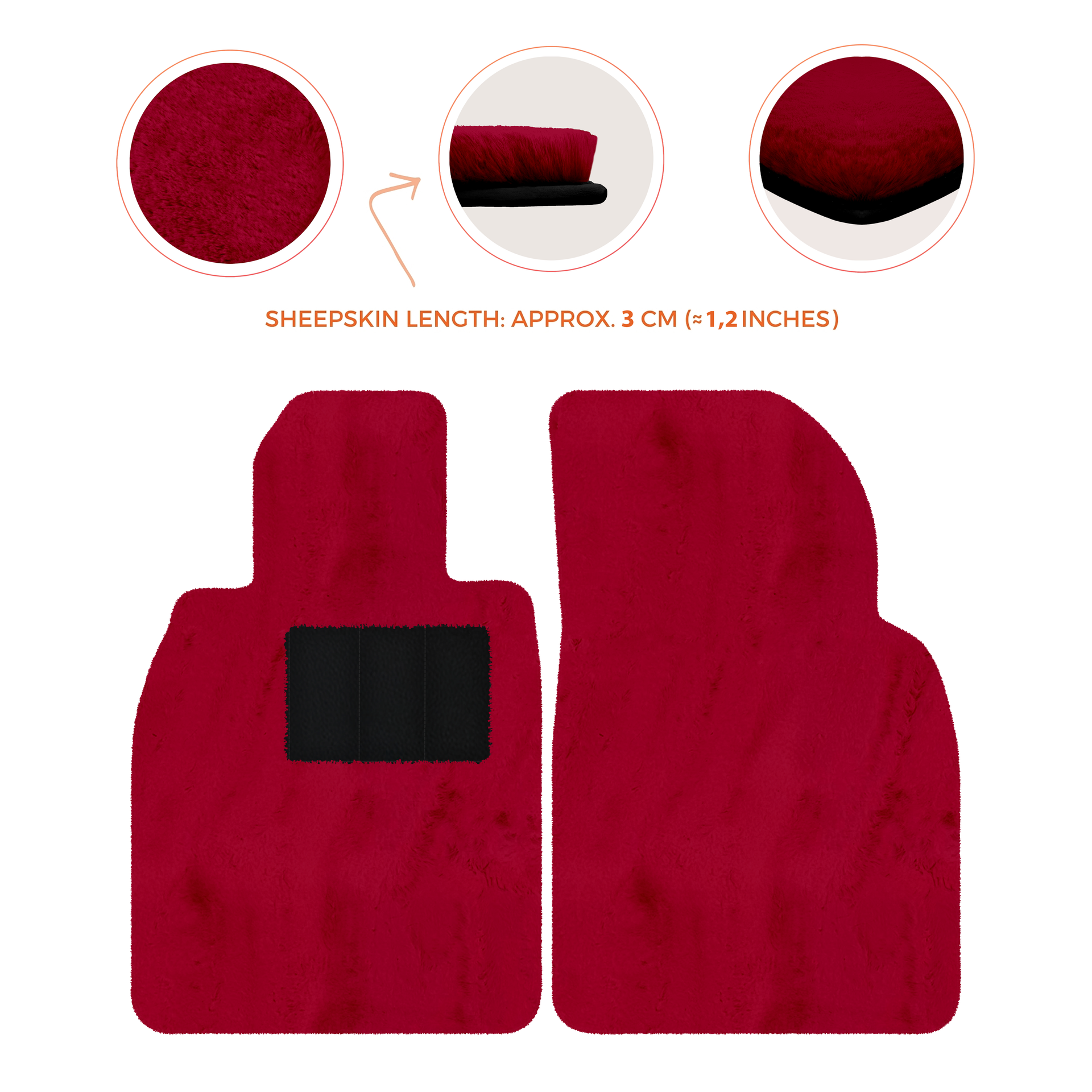 Premium Sheepskin Floor Mats for Porsche Cayenne (2018-2023)