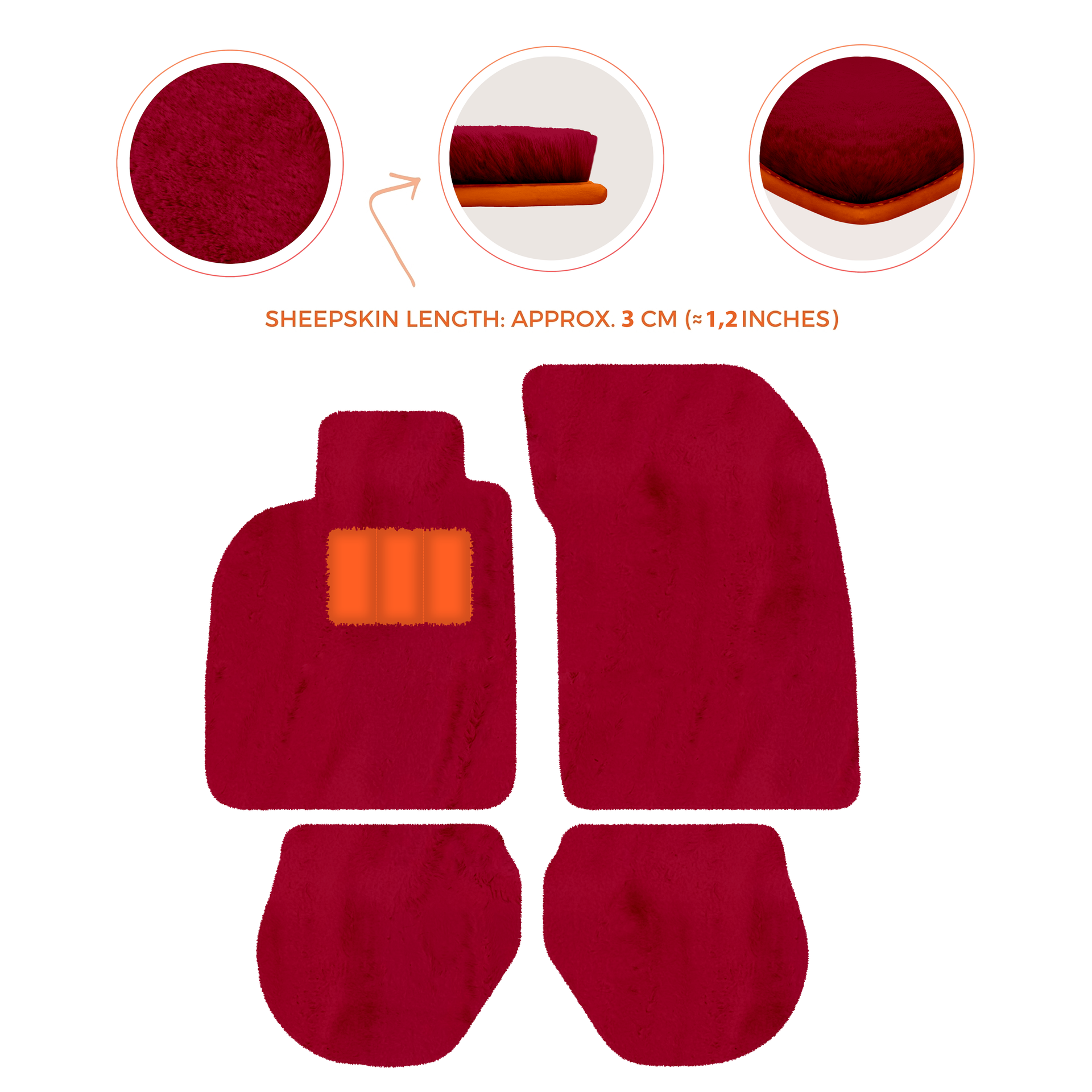 Customizable Leather Floor Mats with Square Pattern for Porsche 911 - 993 (1994-1998) - AutoWin