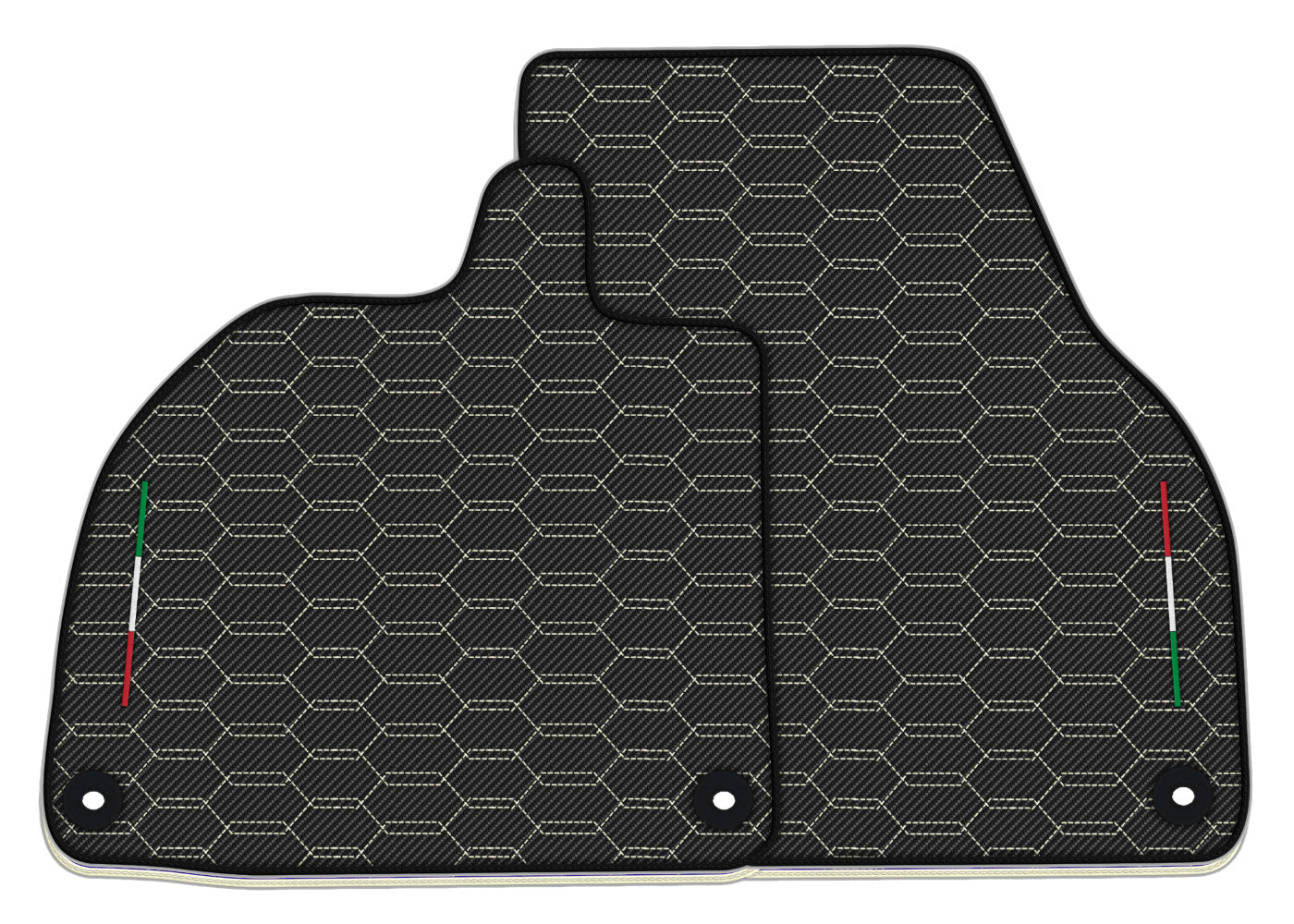 Premium Carbon Fiber Leather Floor Mats for Lamborghini Revuelto