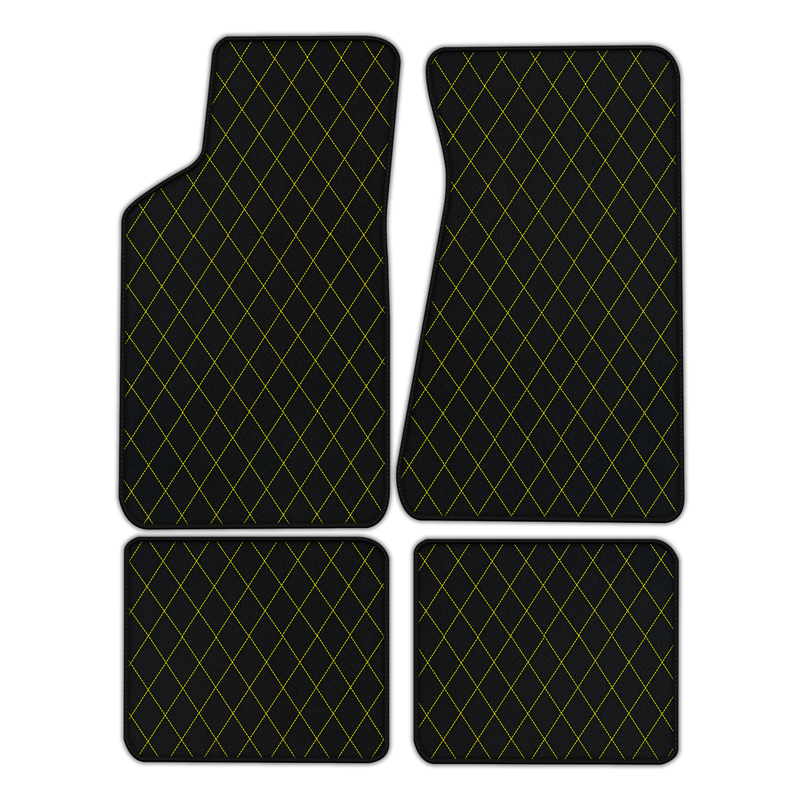 Customizable Leather Floor Mats with Single Diamond Pattern for Pontiac FireBird (1970-1981)