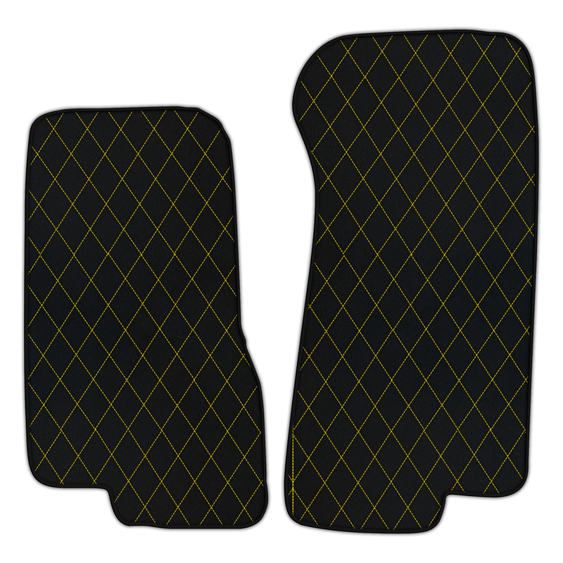Customizable Leather Floor Mats with Single Diamond Pattern for Aston Martin DB7 (1994-2003) Coupe