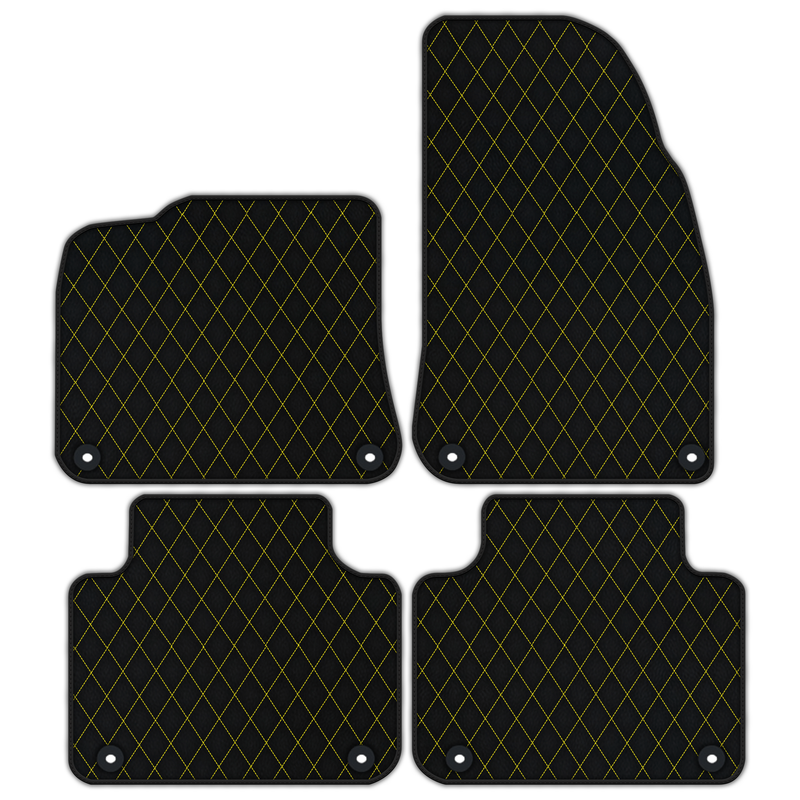 Customizable Leather Floor Mats with Single Diamond Pattern for Porsche Cayenne (2018-2023)