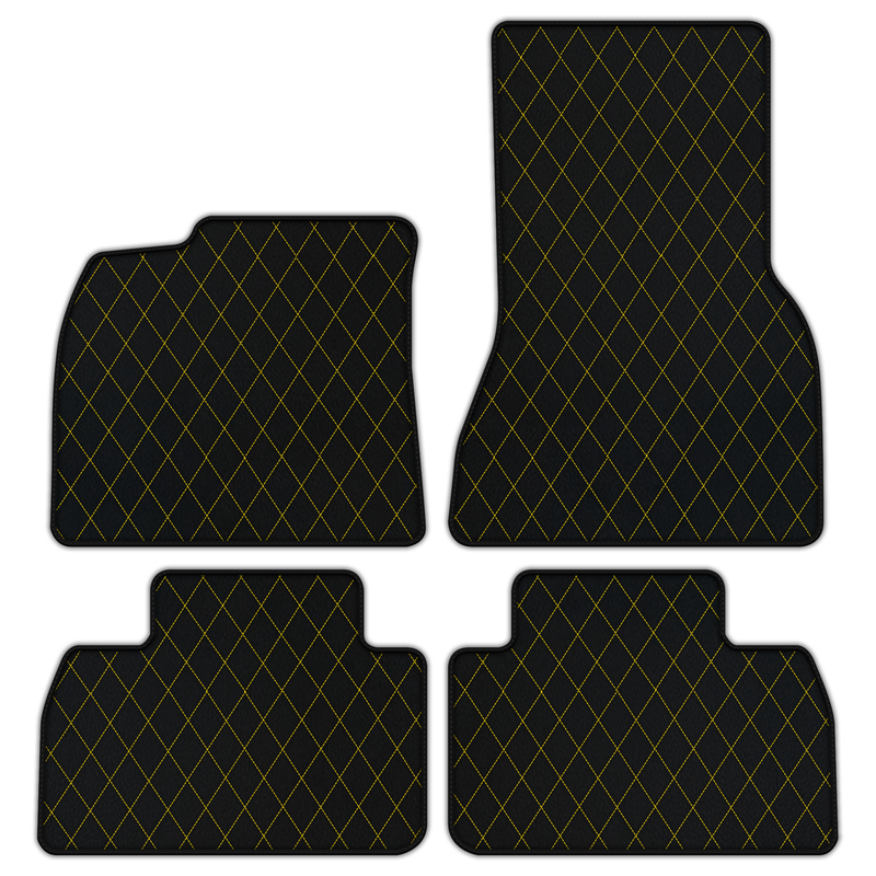 Customizable Leather Floor Mats with Single Diamond Pattern for Porsche Macan EV (2024-2026) Electric SUV