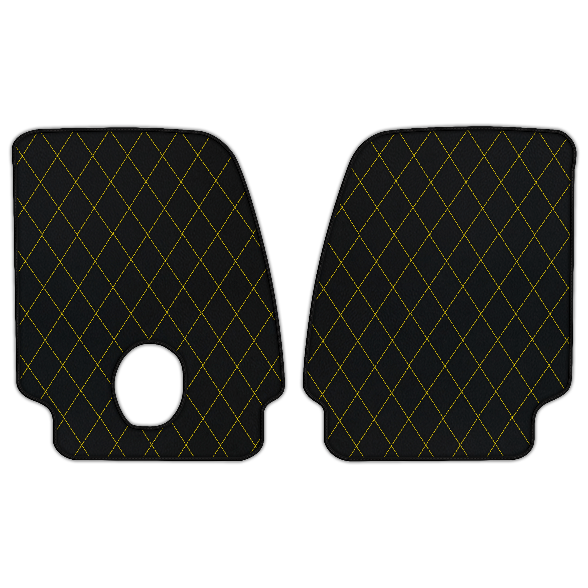 Custom Black Floor Mats for Ferrari Portofino (2018-2023) With Leather