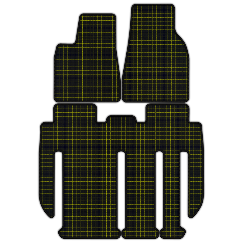 Customizable Leather Floor Mats with Square Pattern for Tesla Model X - 7 Seats (2017-2025)