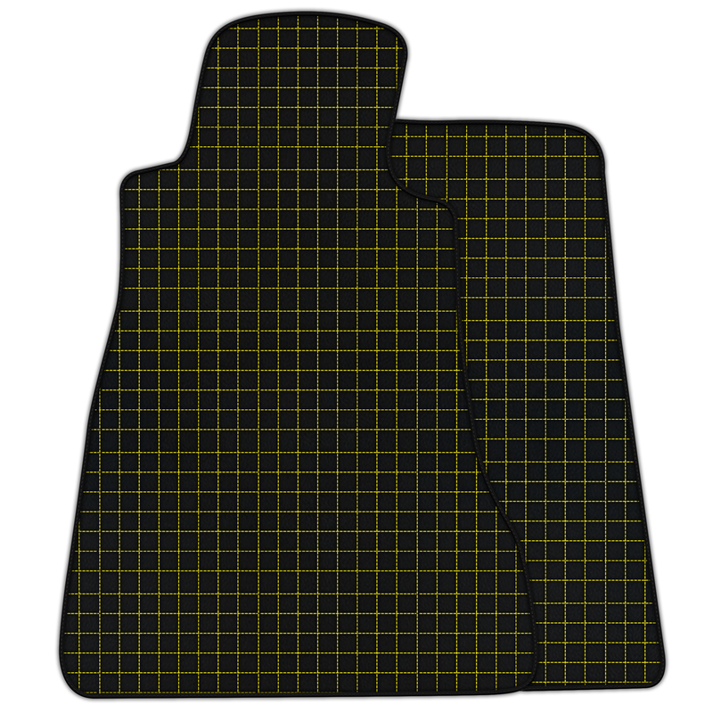 Customizable Leather Floor Mats with Square Pattern for Chevrolet Corvette C6 (2005-2013)