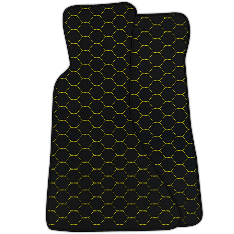 Customizable Leather Floor Mats with Symmetrical Hex Pattern for Chevrolet Corvette C4 (1984-1996)