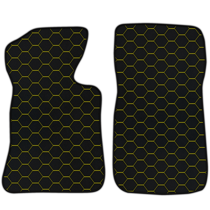 Customizable Leather Floor Mats with Symmetrical Hex Pattern for Chevrolet Corvette C2 (1963-1967)