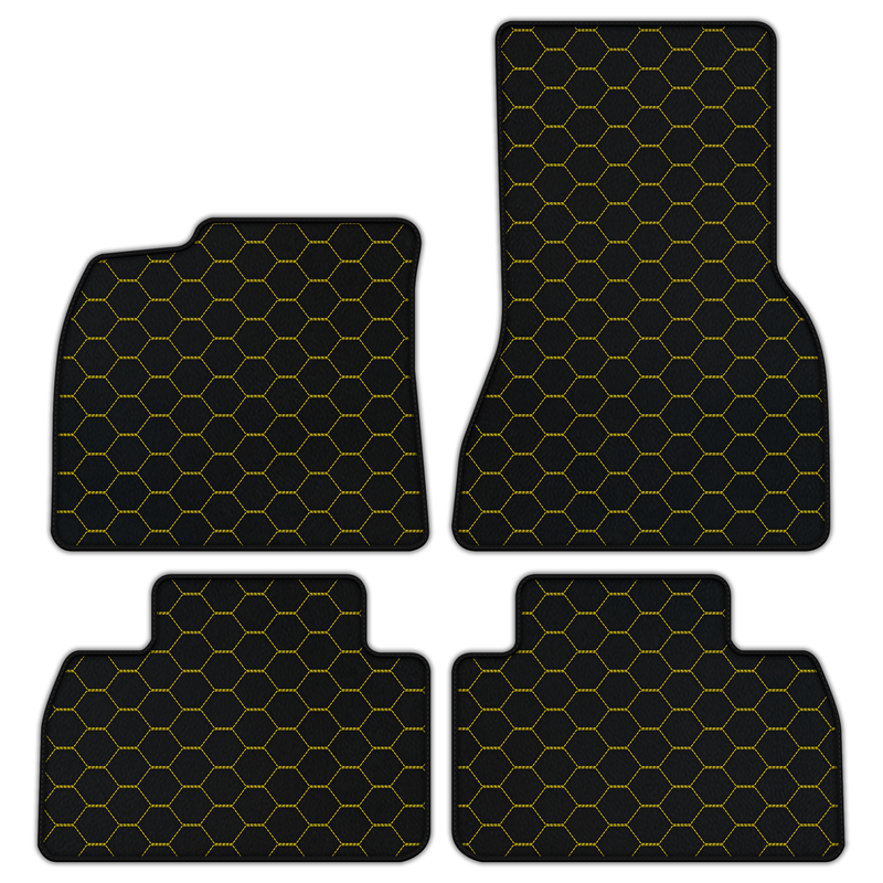 Customizable Leather Floor Mats with Symmetrical Hex Pattern for Porsche Macan EV (2024-2026) Electric SUV