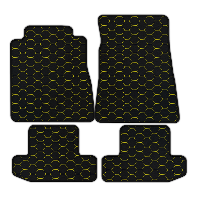 Customizable Leather Floor Mats with Symmetrical Hex Pattern for Ford Mustang GT350 Shelby (2015-2021)